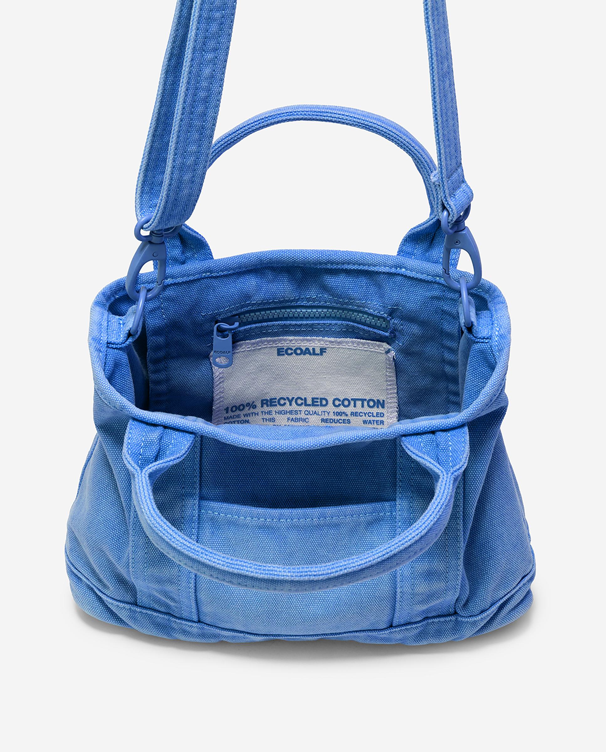 Bandolera unisex con acabado garment dyed - Ecoalf - Azul Azul-4