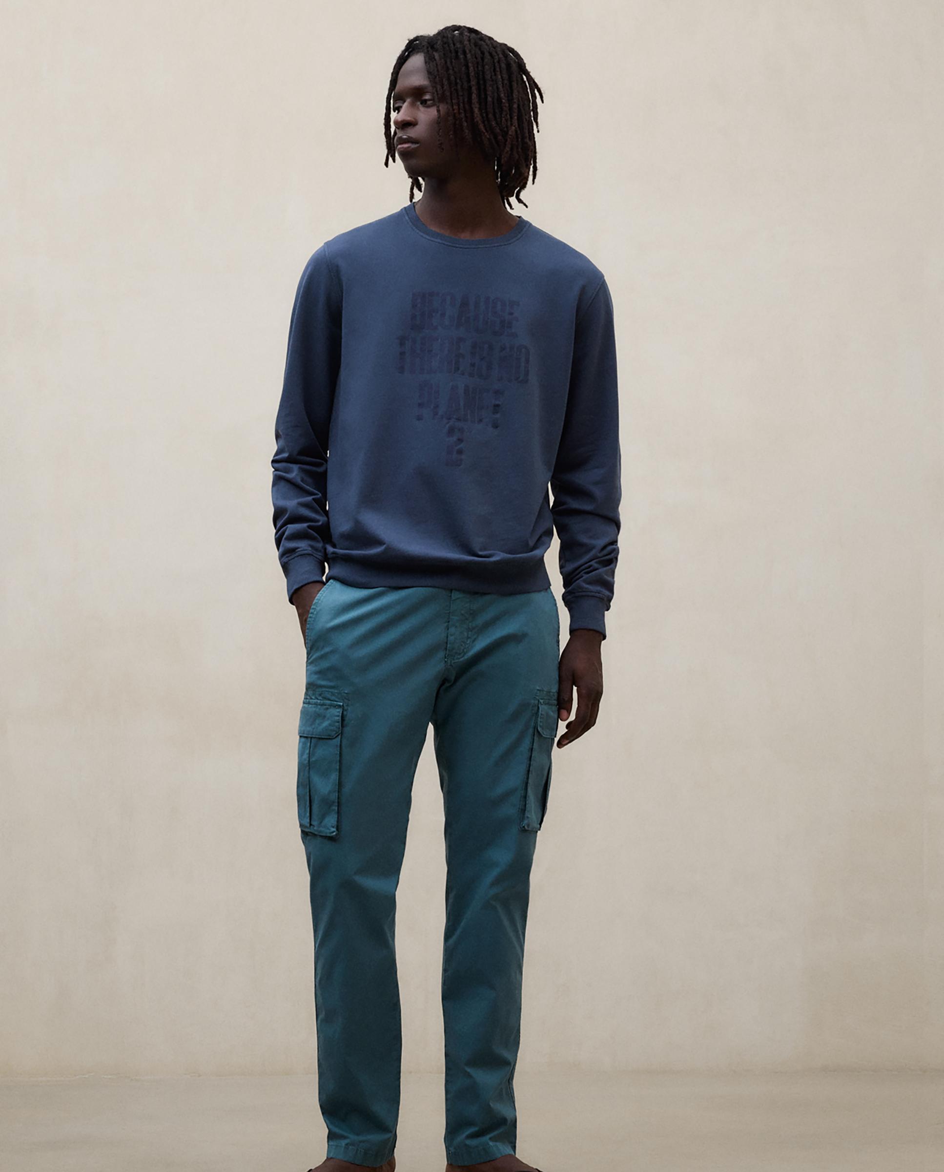 Imagen 0 de Sudadera sin capucha de hombre de algodón con print delantero Azul oscuro