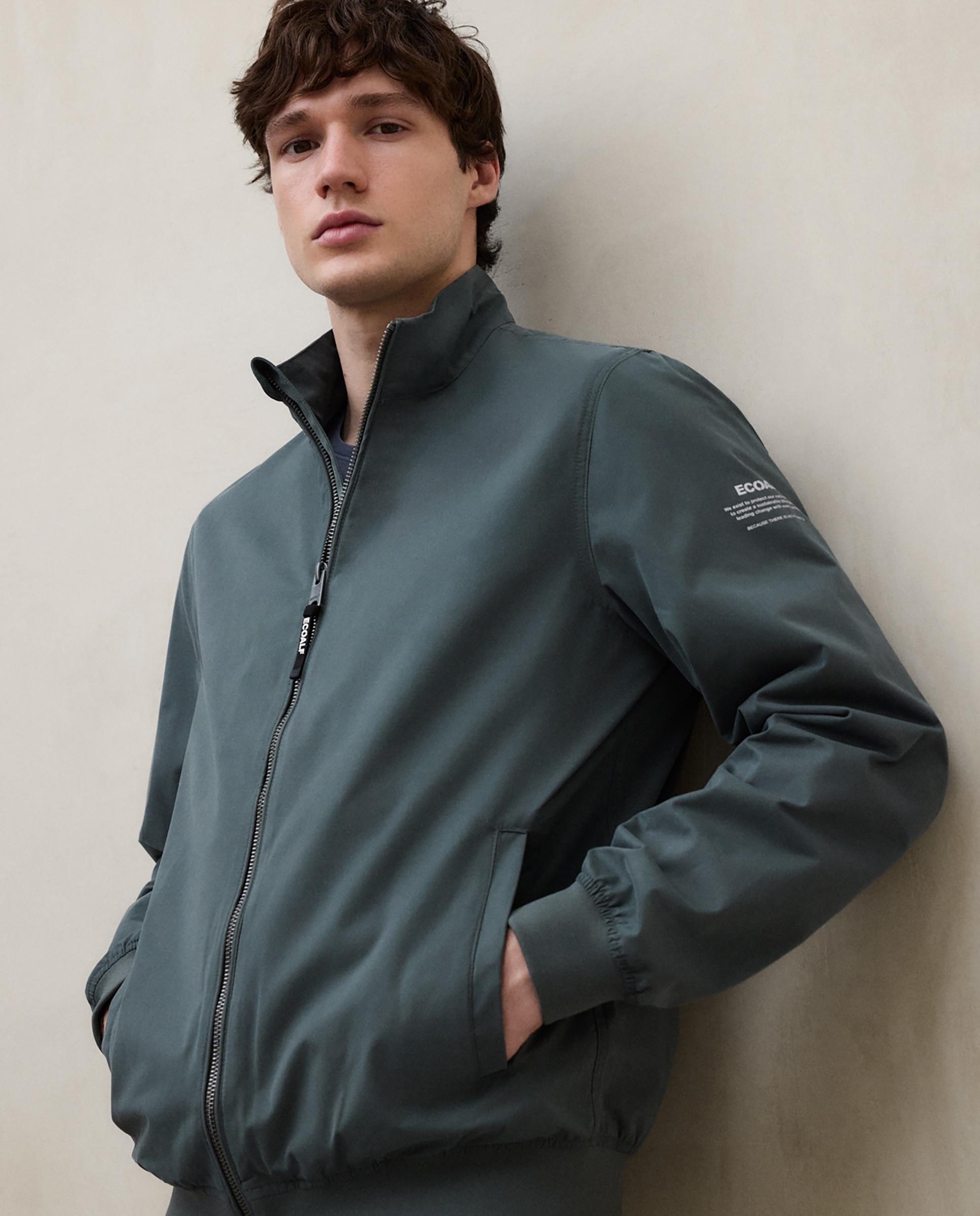 Chaqueta de hombre corta de cuello alto - Ecoalf - Verde oscuro Verde oscuro-4