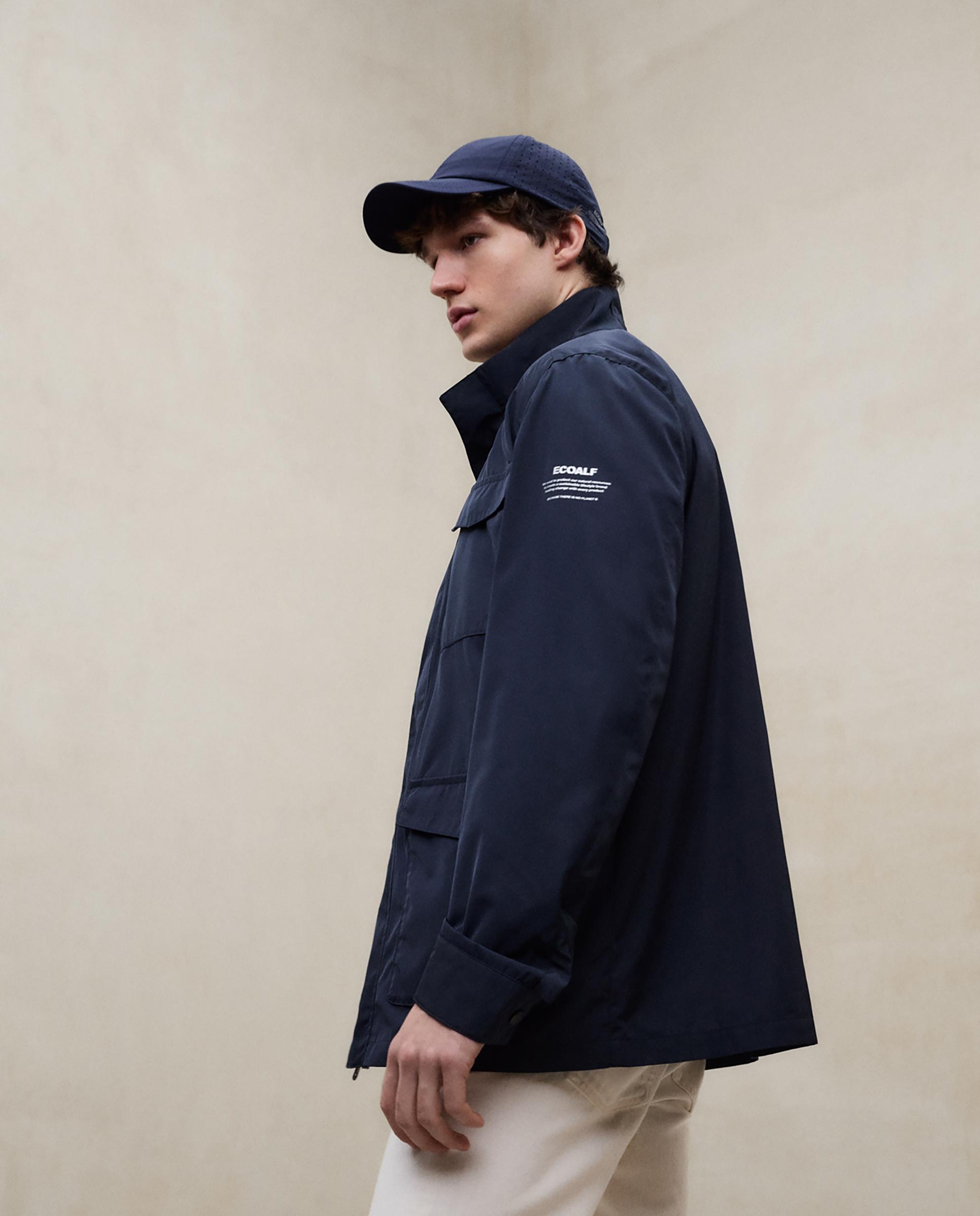 Chaqueta de hombre regular fit con bolsillos en el pecho - Ecoalf - Azul marino Azul marino-4