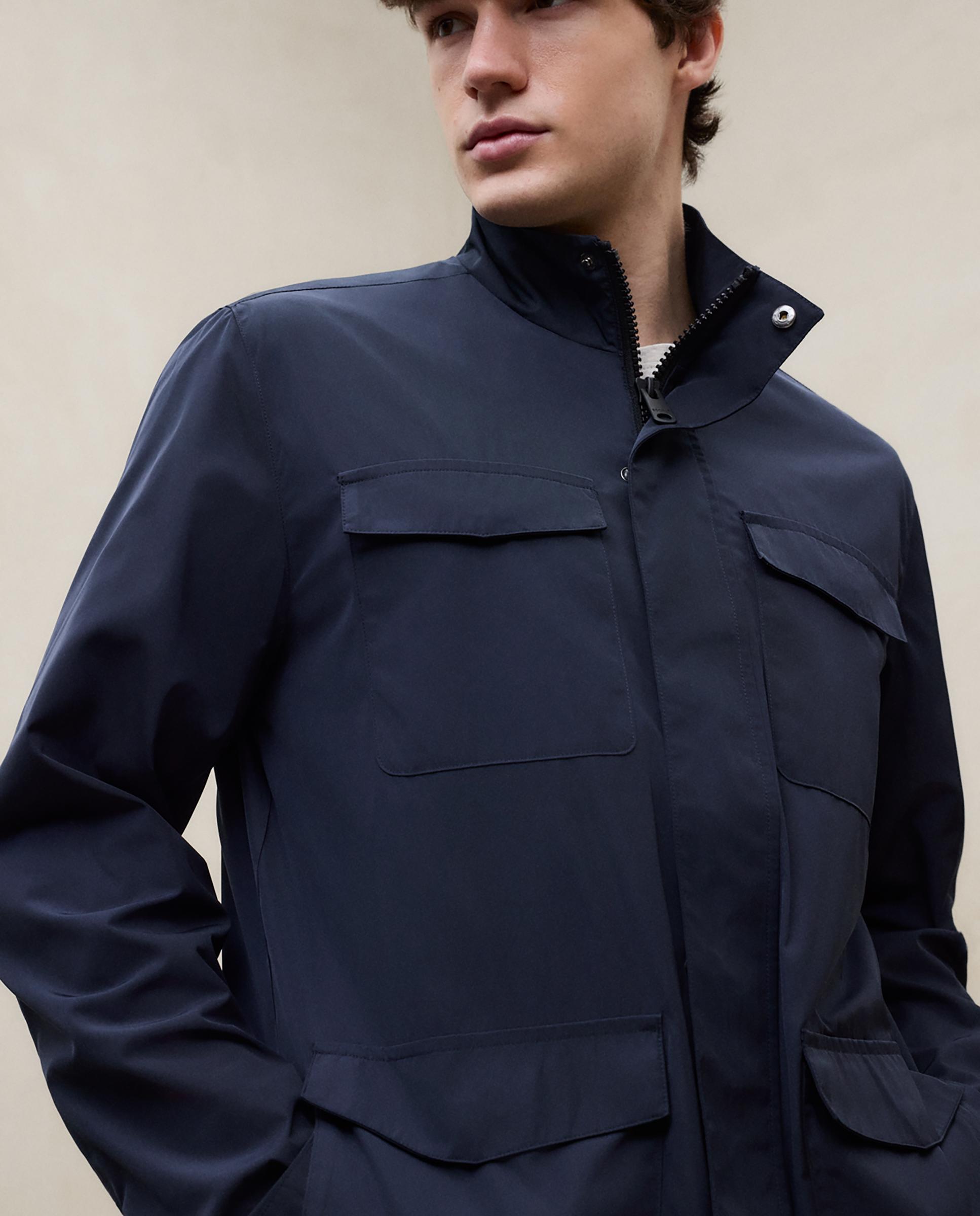 Chaqueta de hombre regular fit con bolsillos en el pecho - Ecoalf - Azul marino Azul marino-5