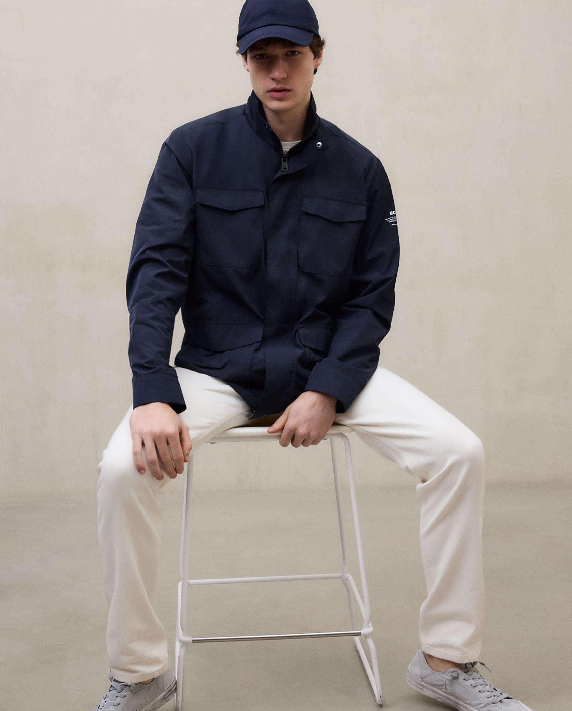 Chaqueta de hombre regular fit con bolsillos en el pecho - Ecoalf - Azul marino Azul marino-6