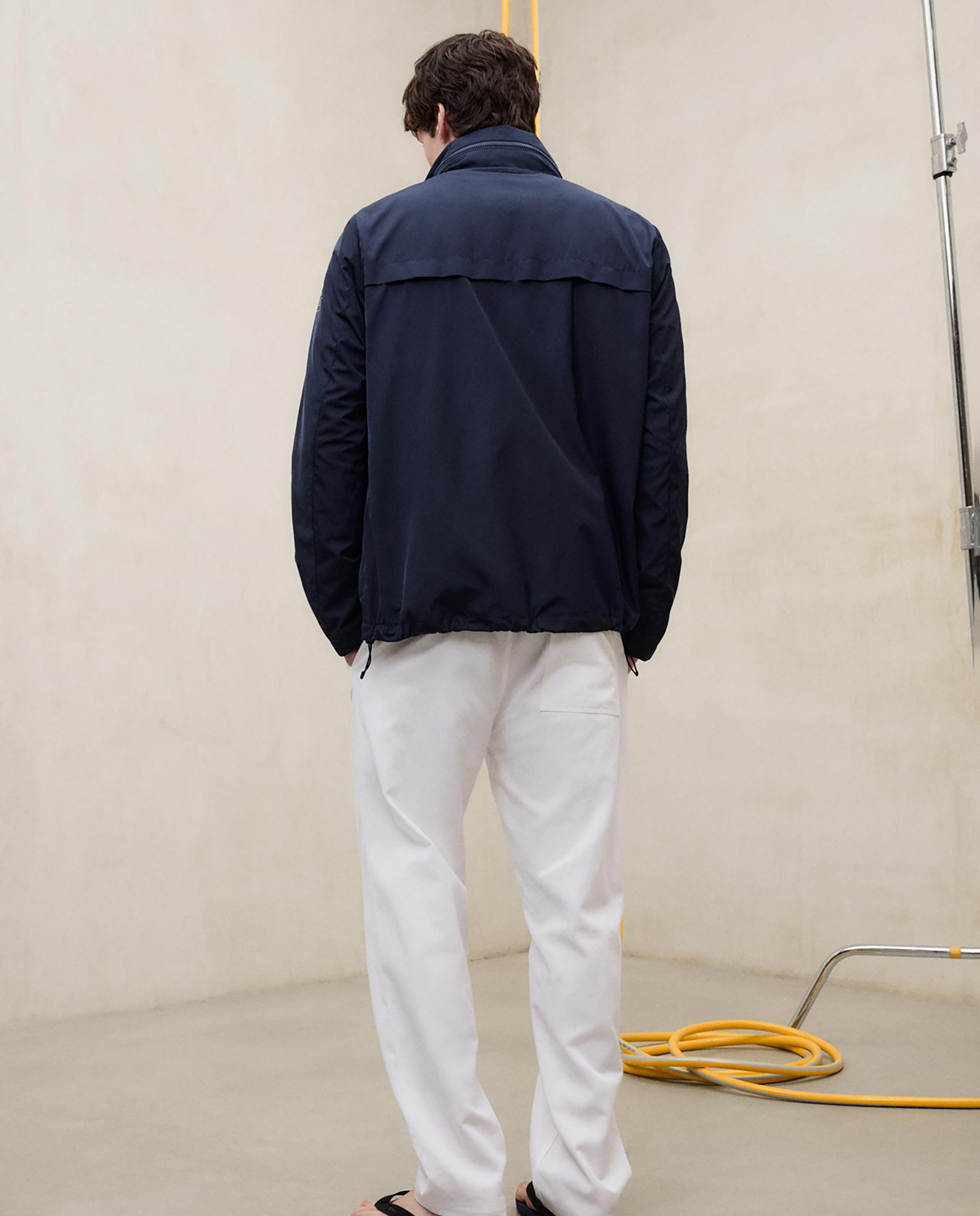 Chaqueta de hombre con capucha plegada y cierre cremallera - Ecoalf - Azul marino Azul marino-3