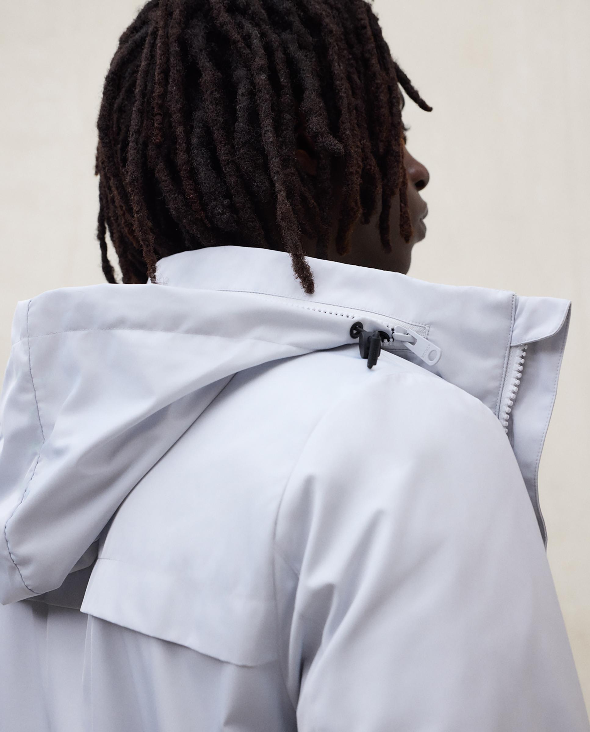 Chaqueta de hombre con capucha plegada y cierre cremallera - Ecoalf - Gris claro Gris claro-2