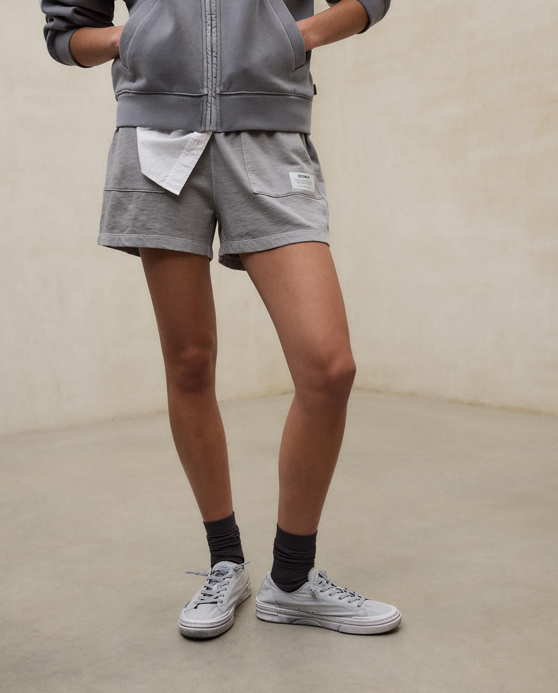 Short de mujer de algodón con cintura elástica - Ecoalf - Gris oscuro Gris oscuro-3