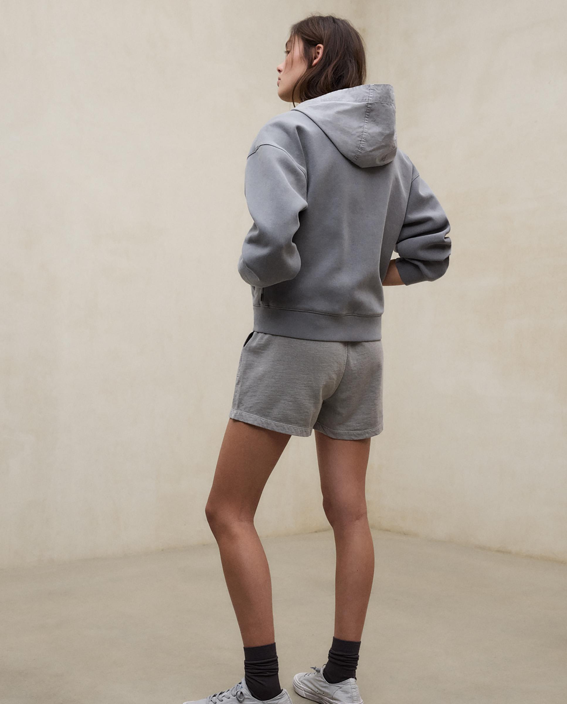 Short de mujer de algodón con cintura elástica - Ecoalf - Gris oscuro Gris oscuro-4