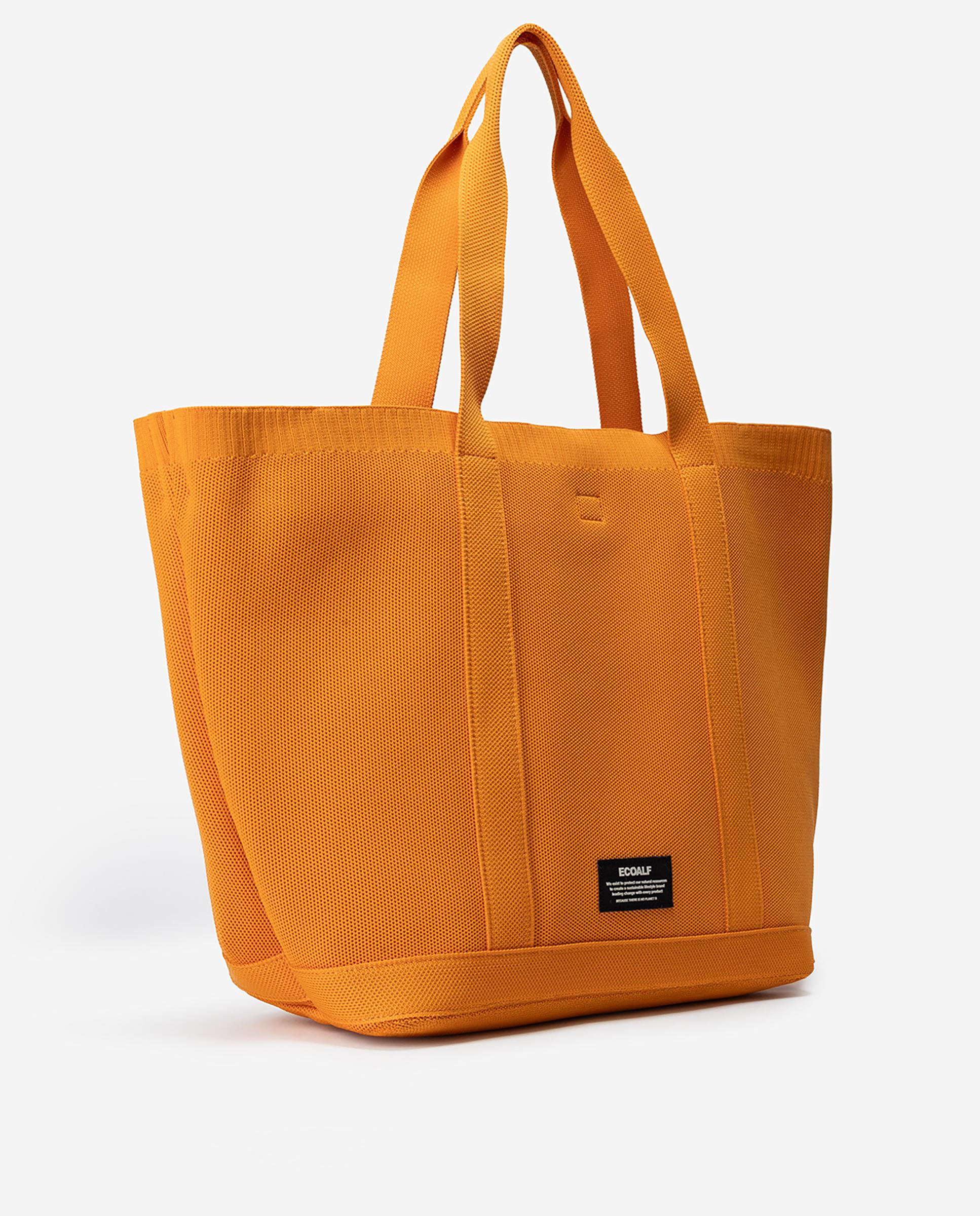 Bolso shopper de mujer con doble asa y cierre de botón a presión - Ecoalf - Naranja fuerte Naranja fuerte-3
