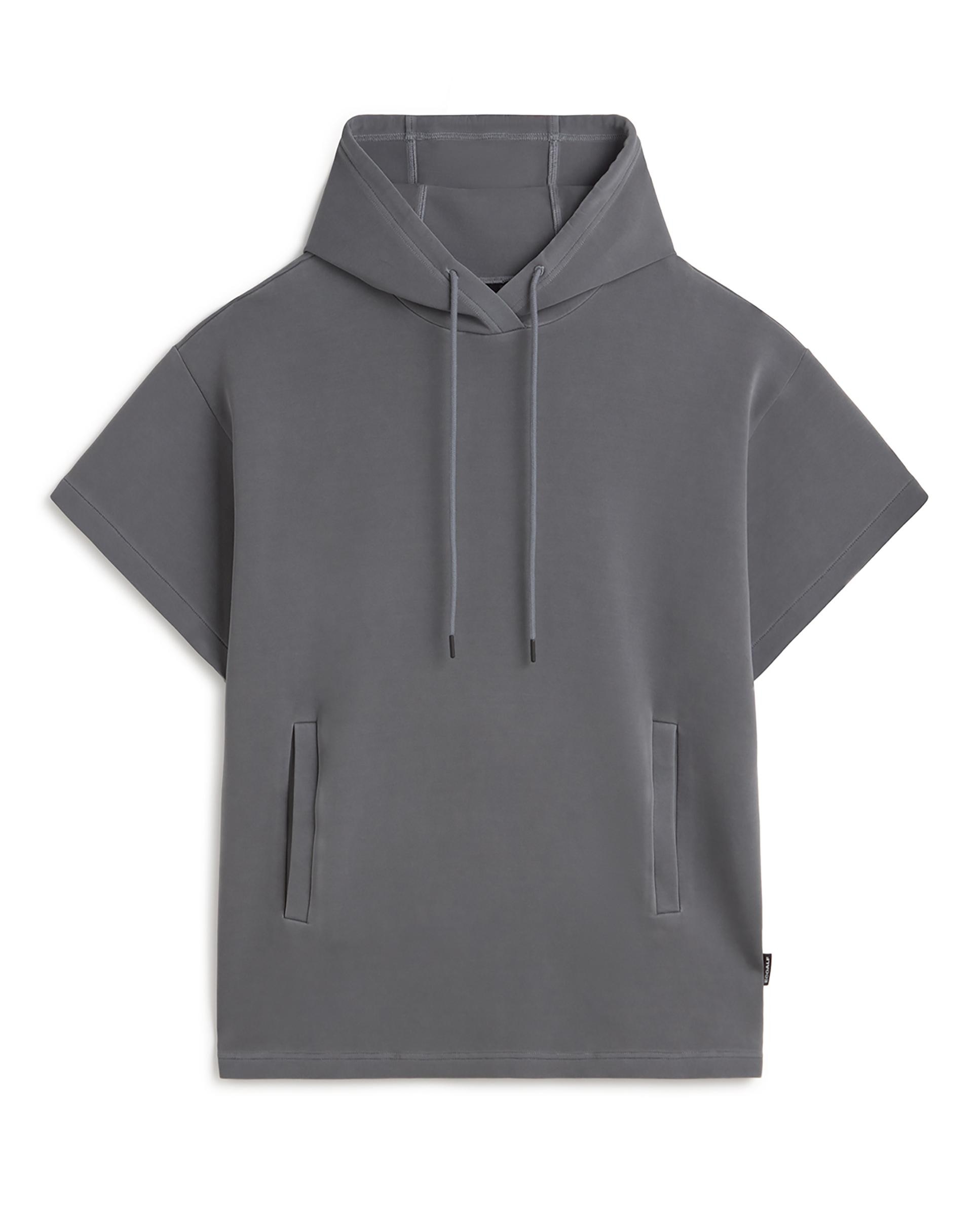 Sudadera con capucha de hombre oversize de manga corta - Ecoalf - Gris Gris-7