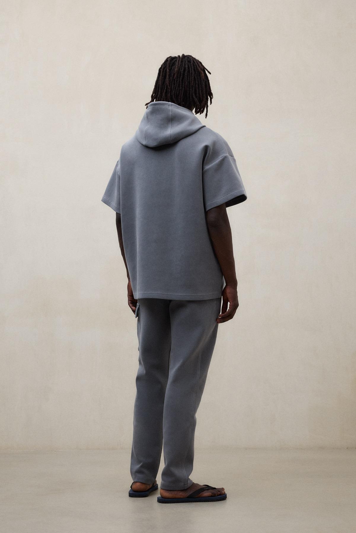 Sudadera con capucha de hombre oversize de manga corta - Ecoalf - Gris Gris-4