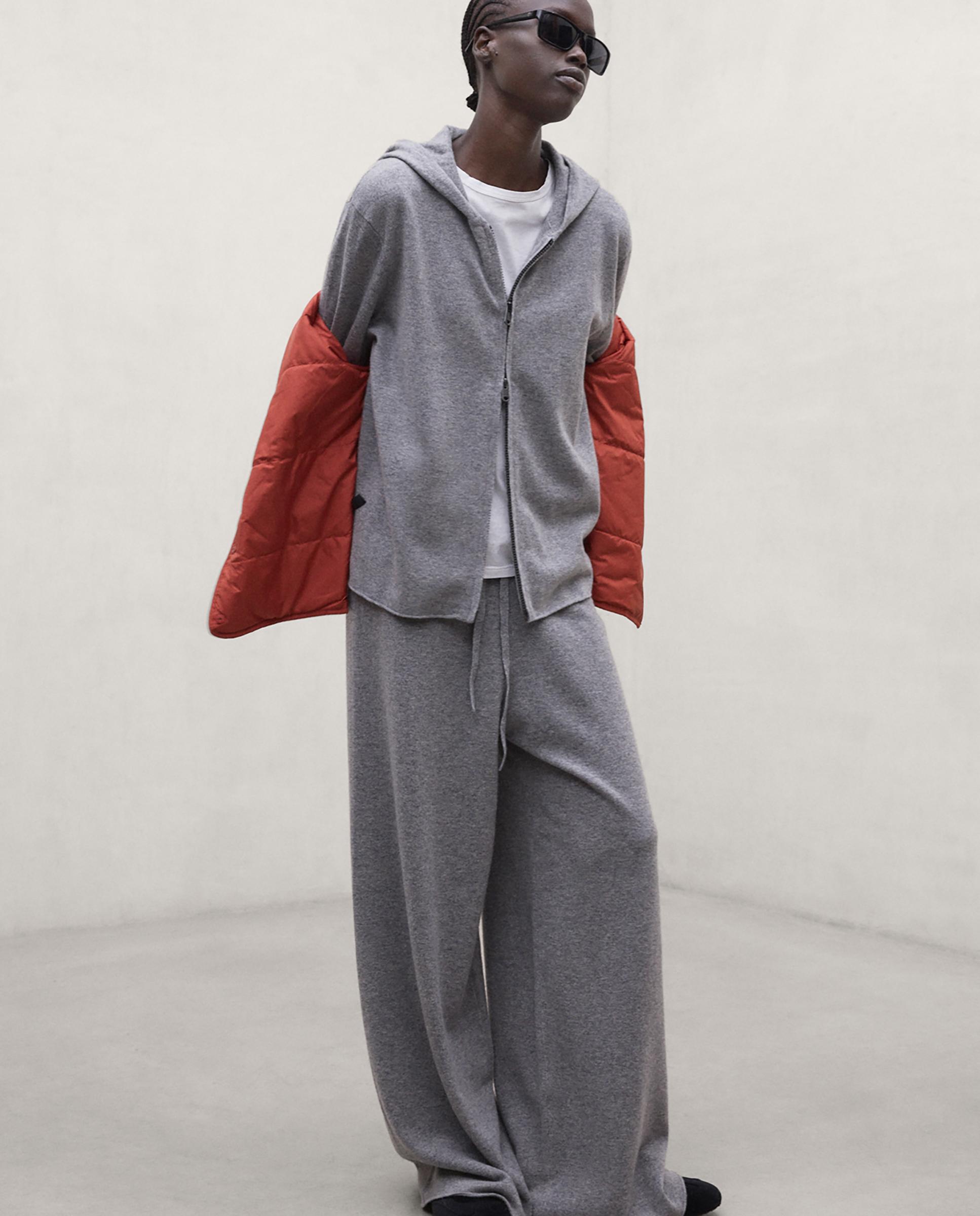 Sudadera de mujer con capucha y cierre de cremallera - Ecoalf - Gris Gris-1
