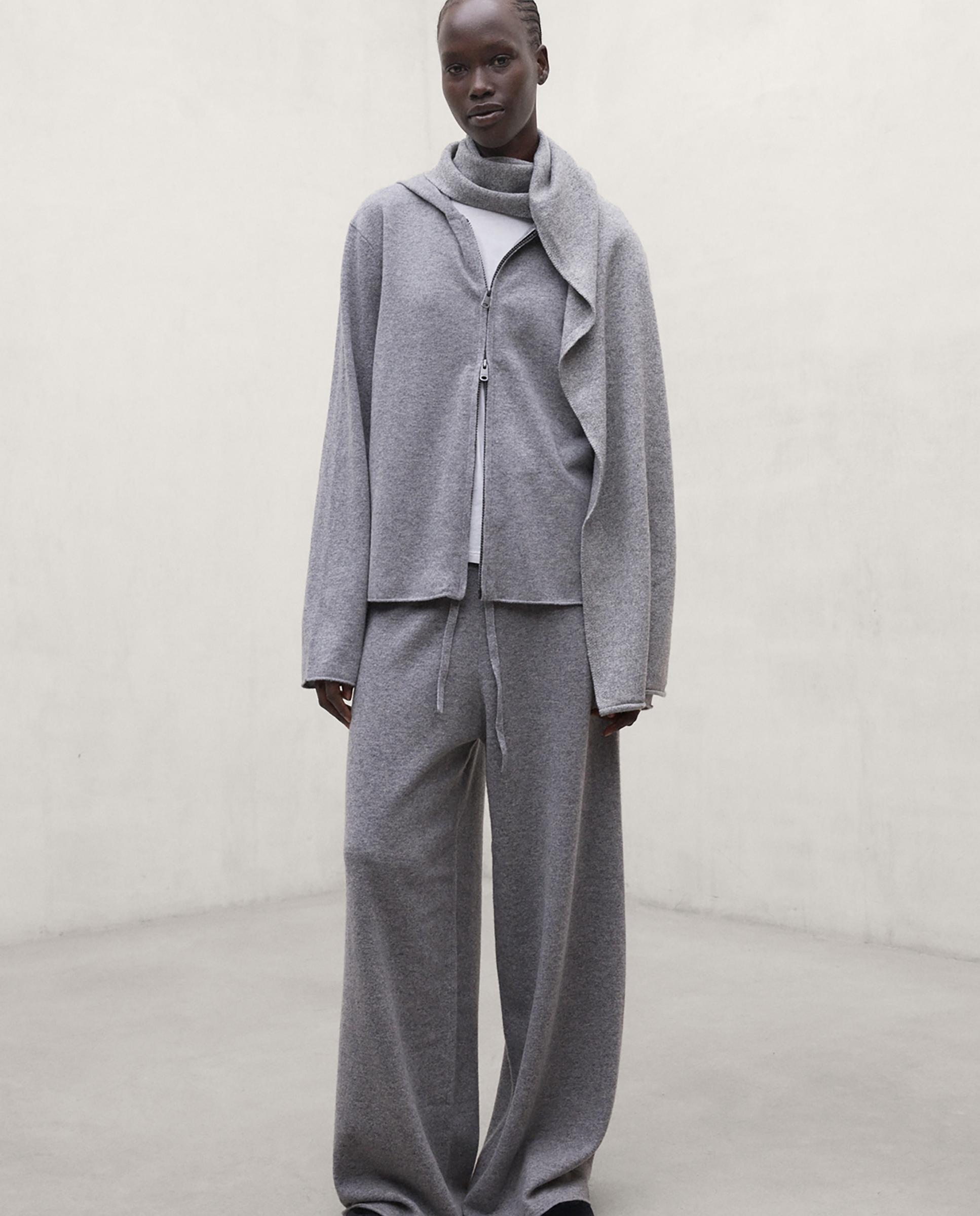 Sudadera de mujer con capucha y cierre de cremallera - Ecoalf - Gris Gris-4