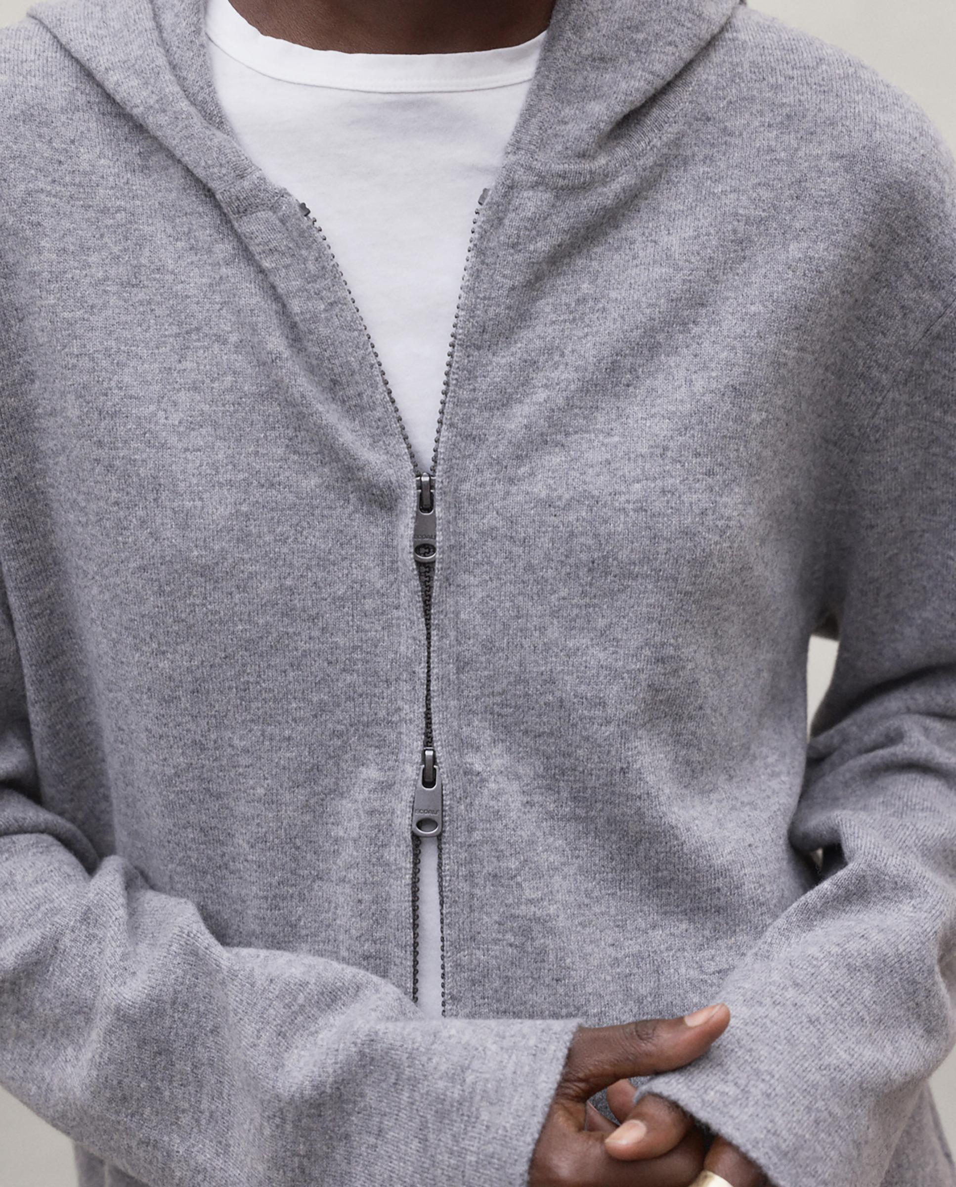 Sudadera de mujer con capucha y cierre de cremallera - Ecoalf - Gris Gris-5