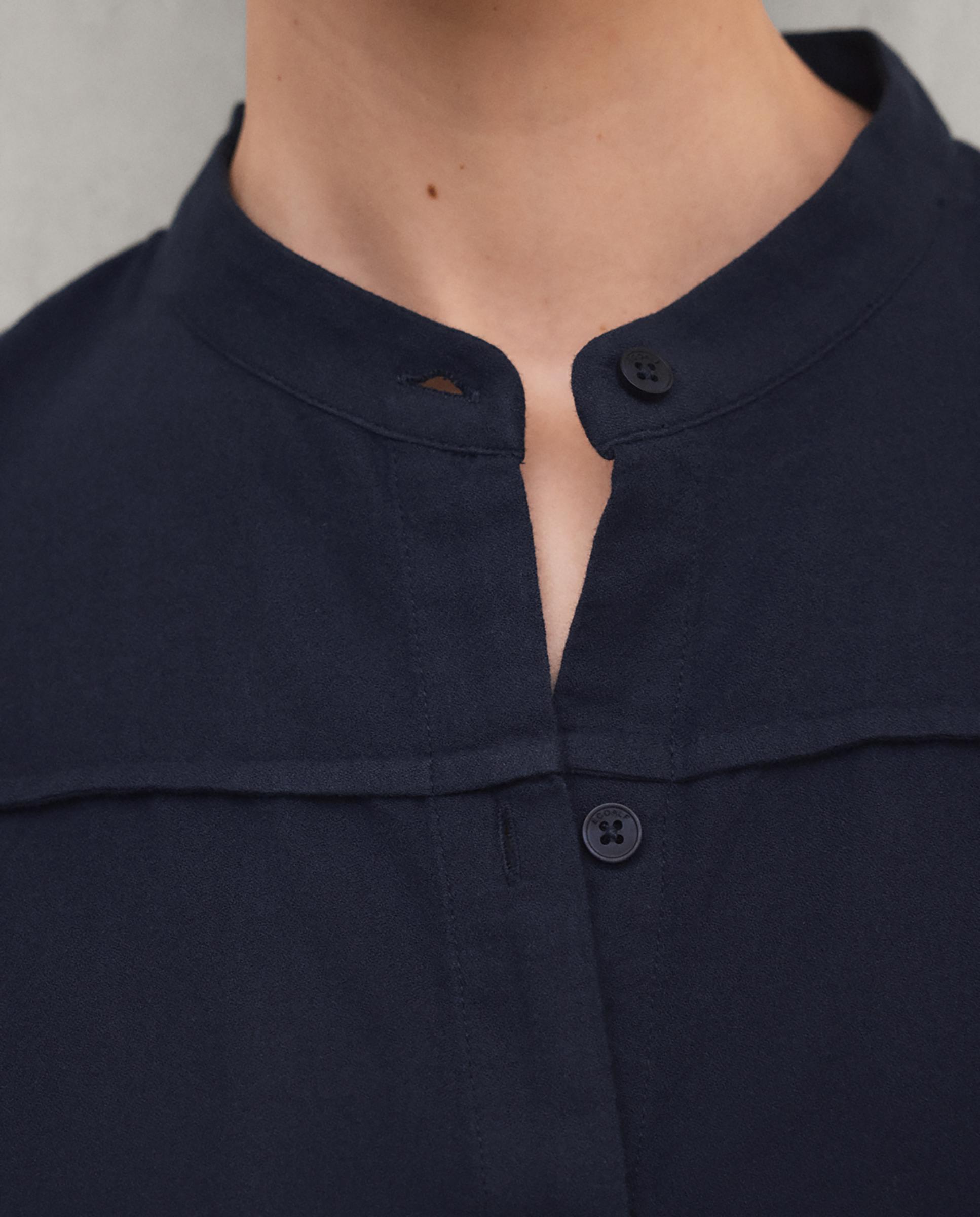 Sobrecamisa de mujer con cierre de botones de algodón - Ecoalf - Azul marino Azul marino-5