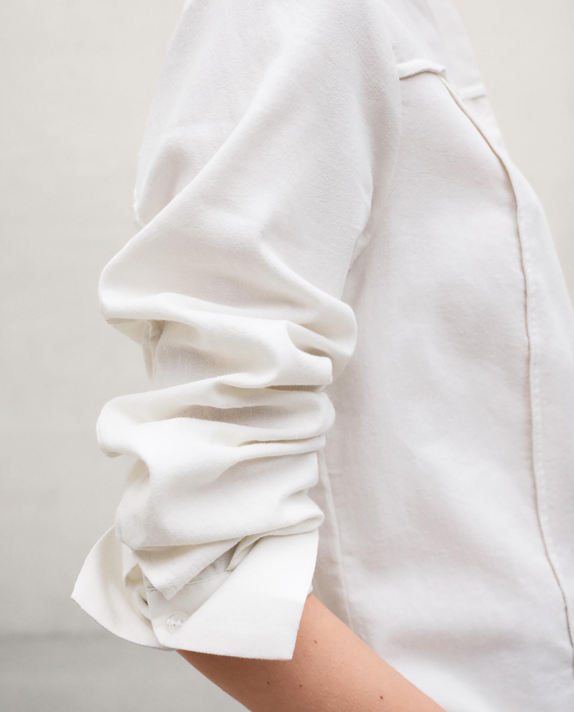 Sobrecamisa de mujer con cierre de botones de algodón - Ecoalf - Blanco Blanco-2
