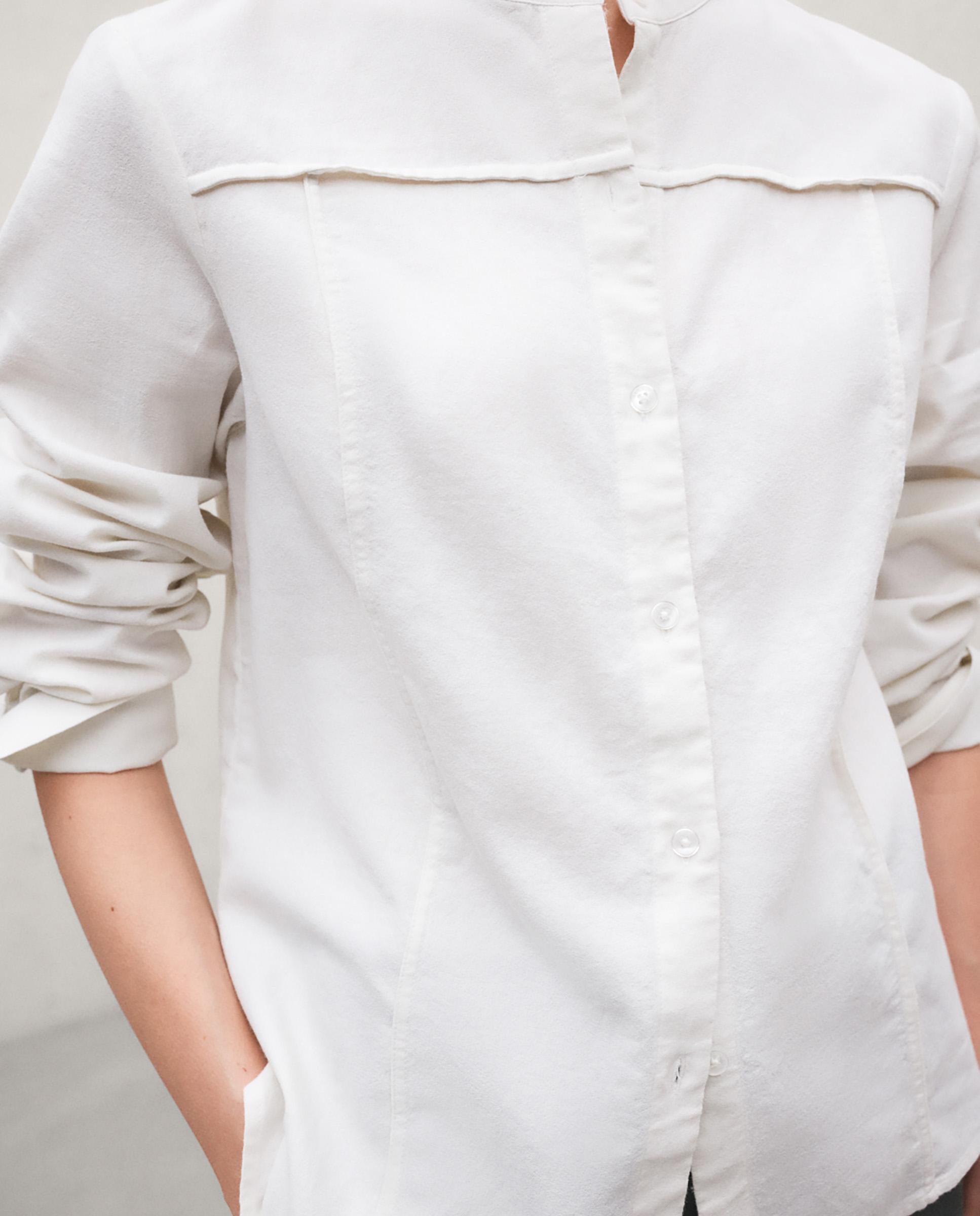 Sobrecamisa de mujer con cierre de botones de algodón - Ecoalf - Blanco Blanco-3