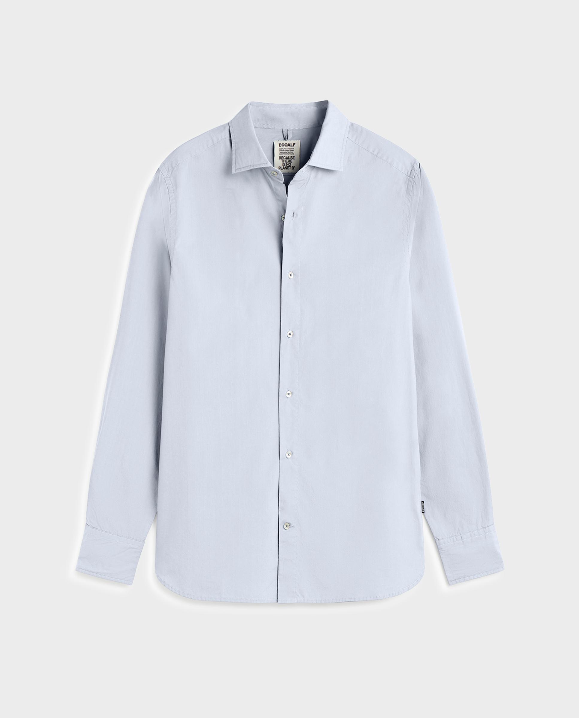 Camisa de hombre alfredo de cuello italiano con cierre de botones - Ecoalf - Azul Azul-7