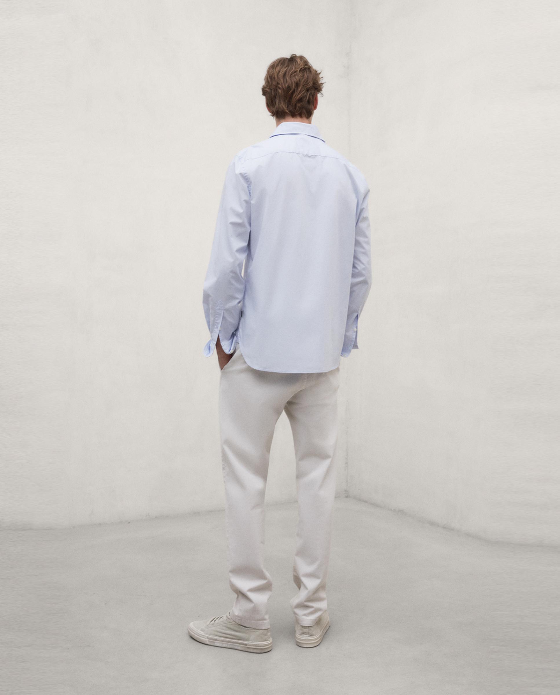 Camisa de hombre alfredo de cuello italiano con cierre de botones - Ecoalf - Azul Azul-3