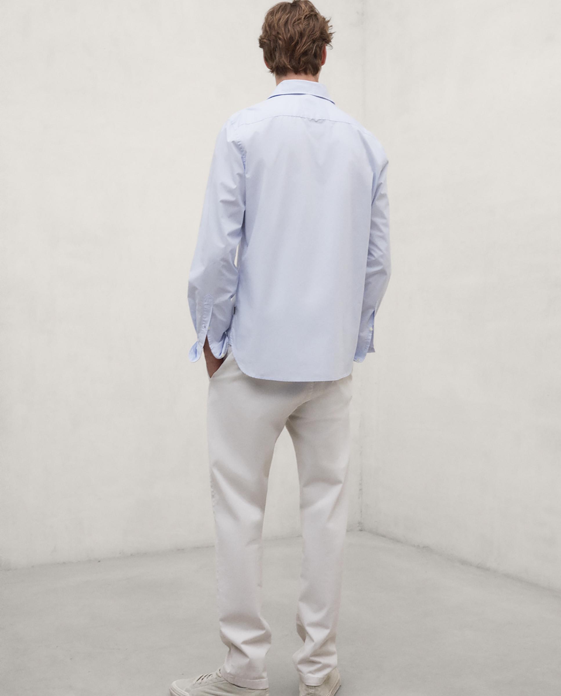 Camisa de hombre alfredo de cuello italiano con cierre de botones - Ecoalf - Azul Azul-6