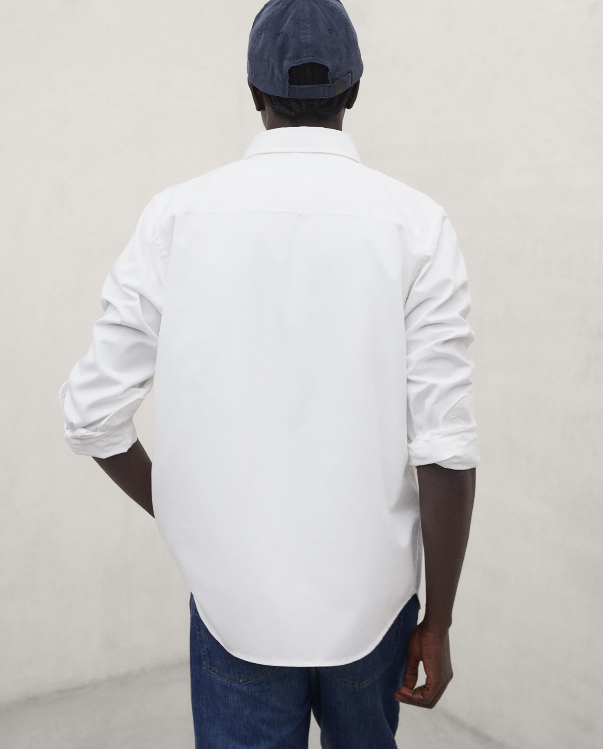 Camisa de hombre antejo con cierre de botones y corte regular - Ecoalf - Blanco Blanco-4