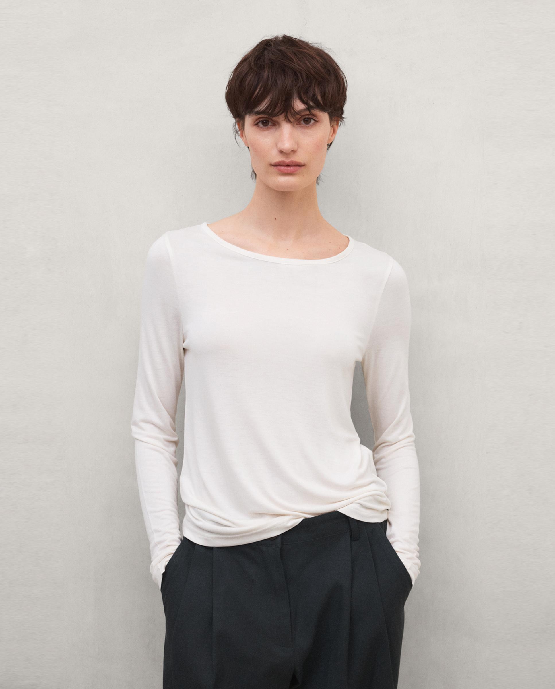 Camiseta de mujer bolona de manga larga - Ecoalf - Blanco Blanco-1