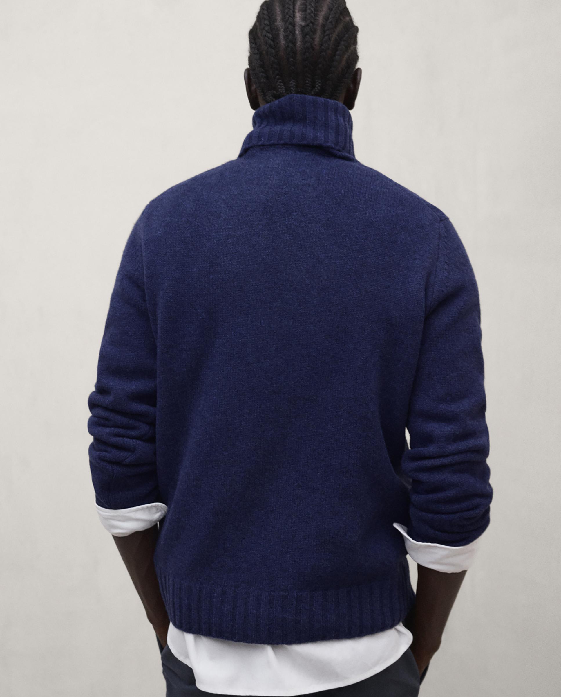 Imagen 4 de Jersey de hombre brun con cuello alto de corte regular - Ecoalf - Azul marino Azul marino