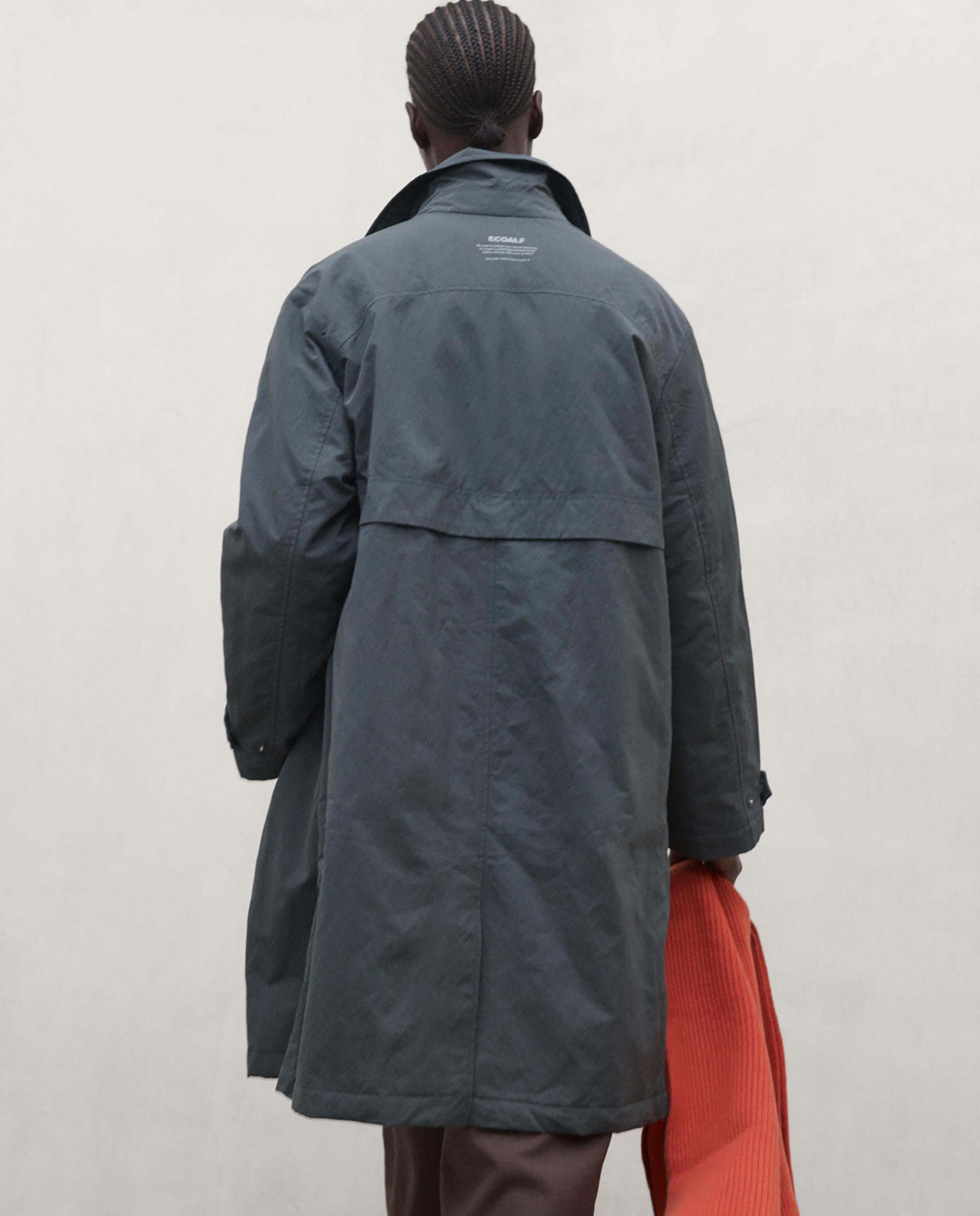 Gabardina de mujer con cuello camisero y botones magnéticos caloa - Ecoalf - Gris cuarzo metalizado Gris cuarzo metalizado-2
