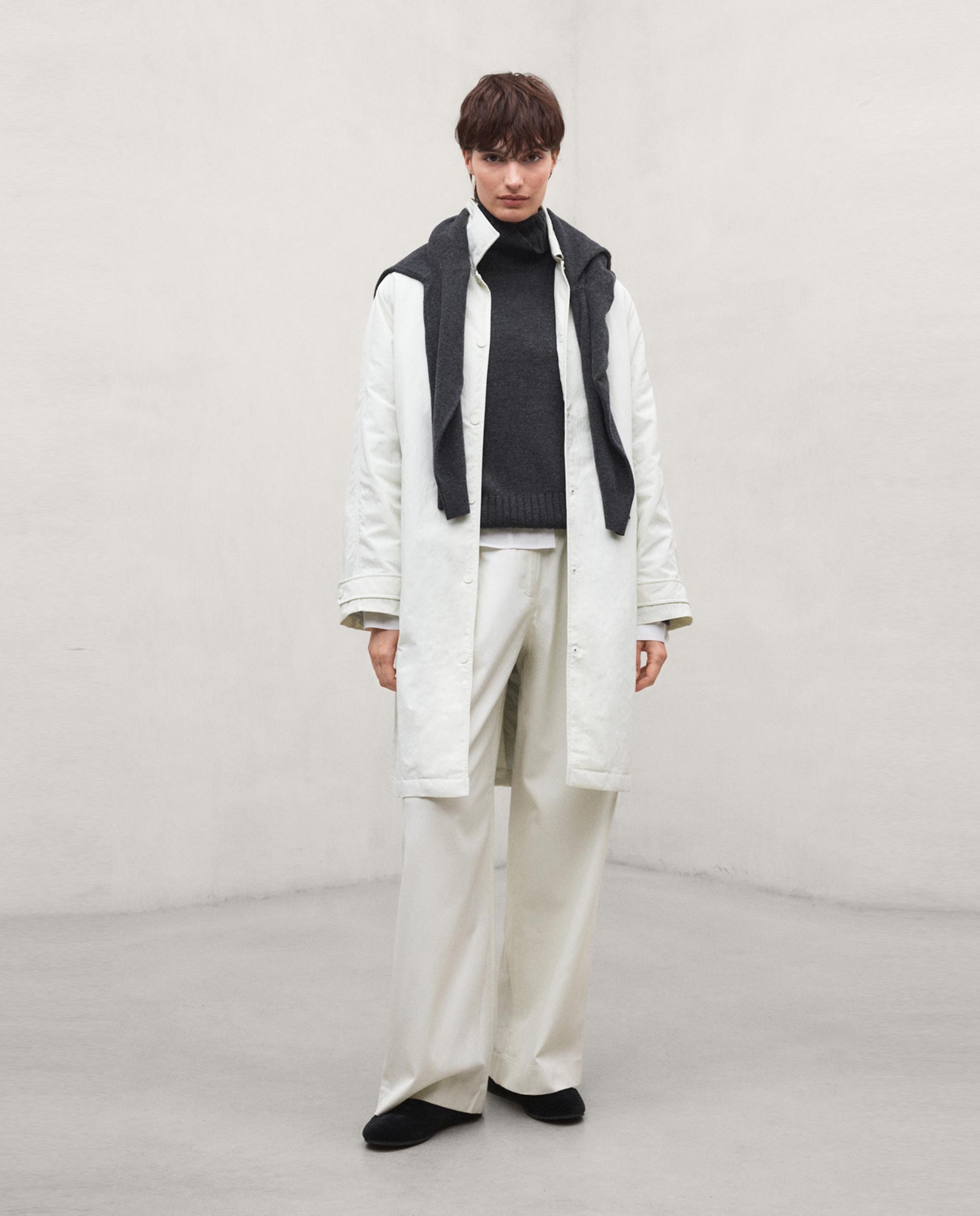 Gabardina de mujer caloa con botones magnéticos - Ecoalf - Blanco Blanco-2