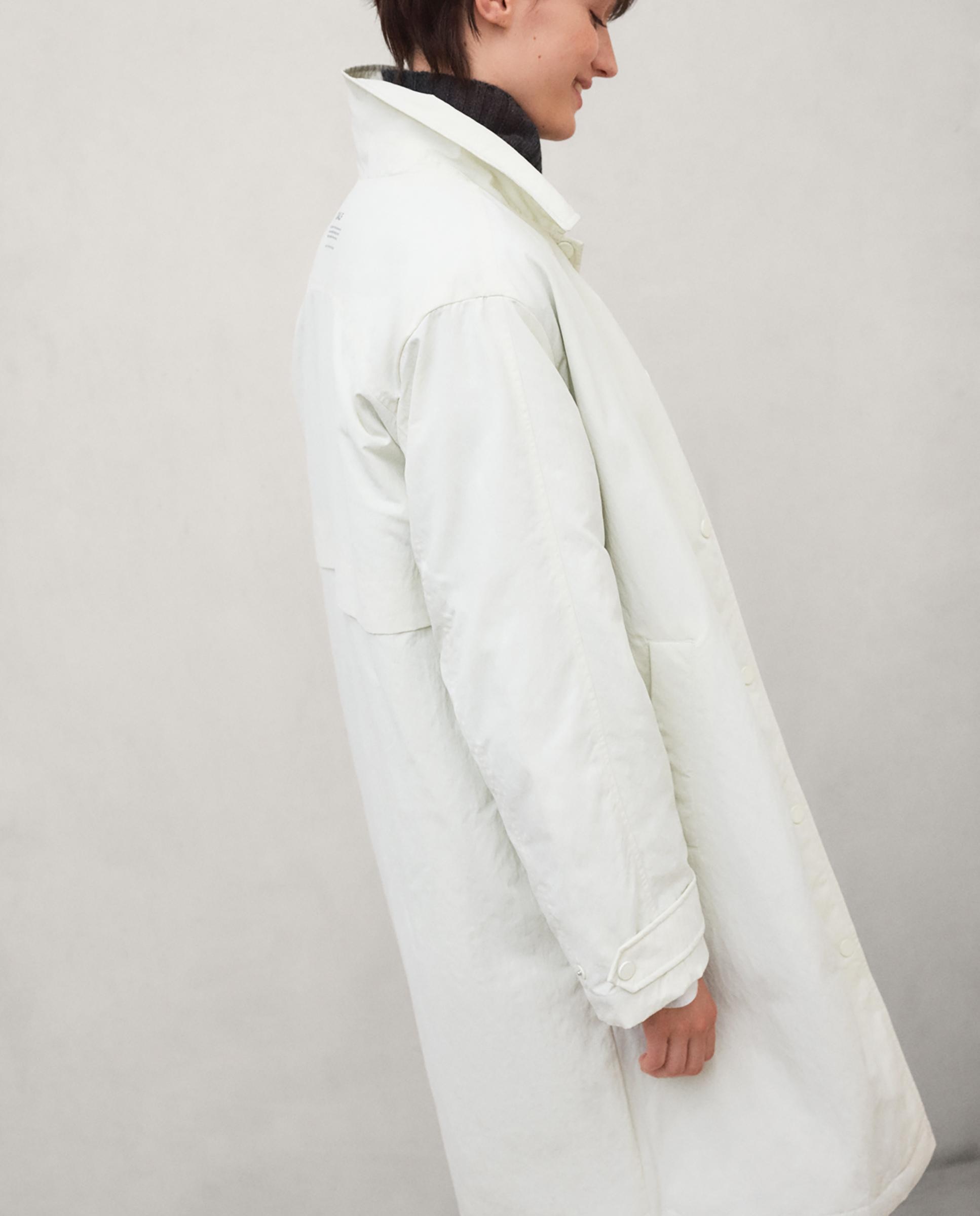 Gabardina de mujer caloa con botones magnéticos - Ecoalf - Blanco Blanco-4