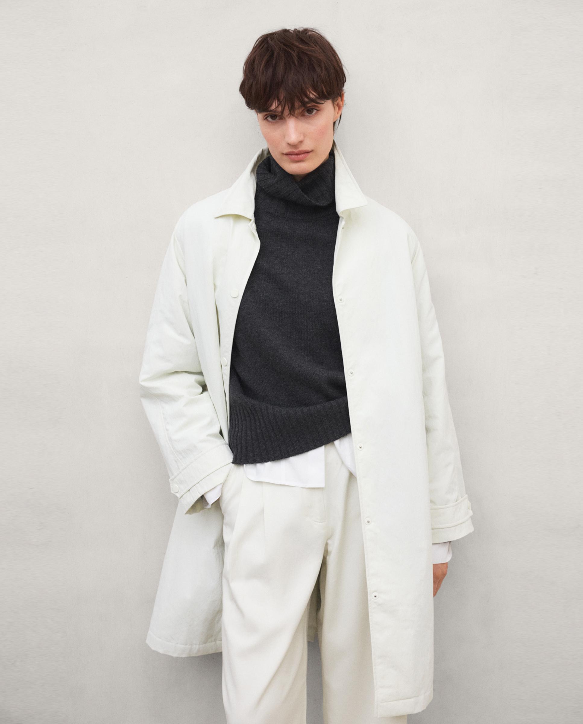 Gabardina de mujer caloa con botones magnéticos - Ecoalf - Blanco Blanco-5