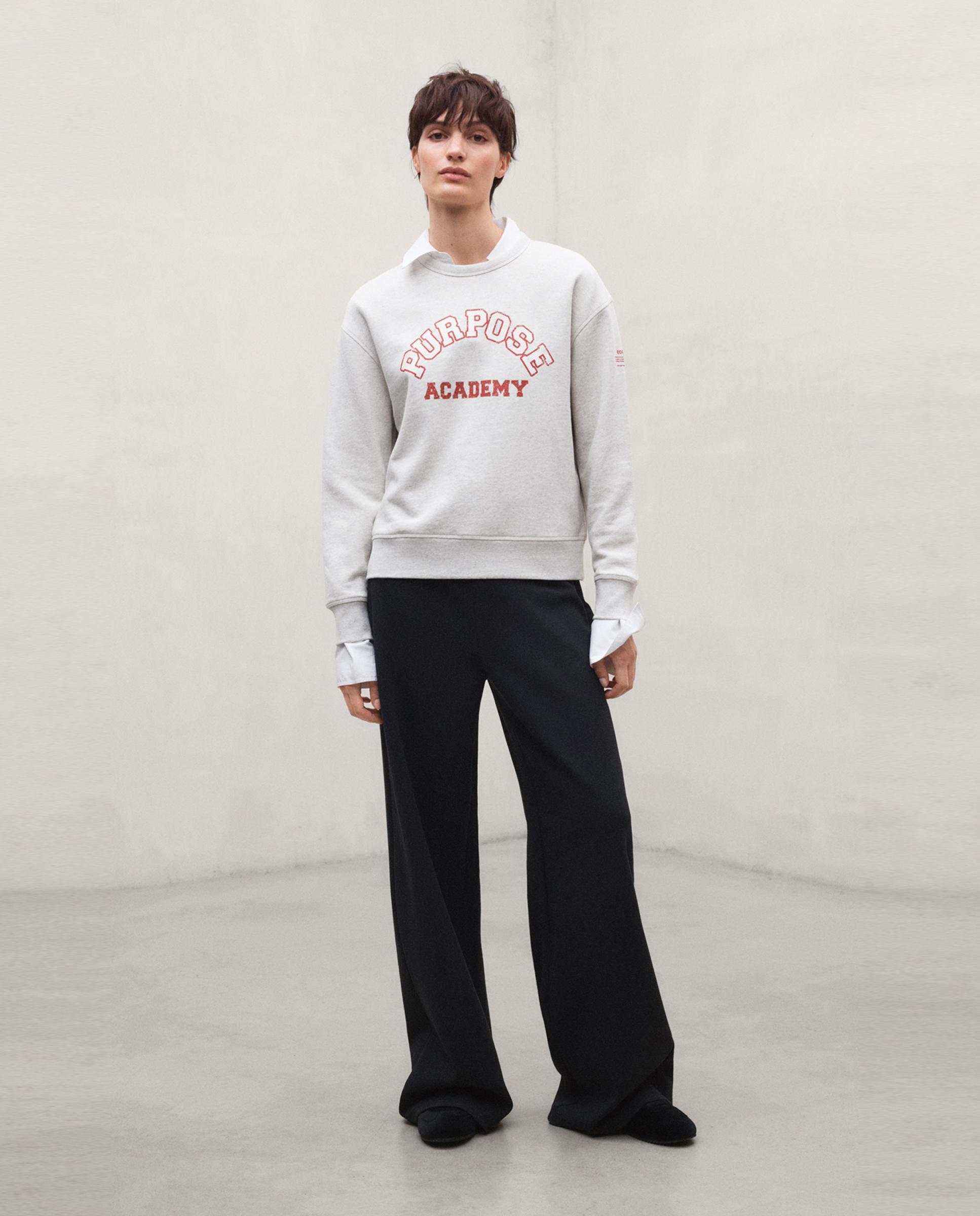 Sudadera de mujer de algodón reciclado purpose - Ecoalf - Gris claro Gris claro-3