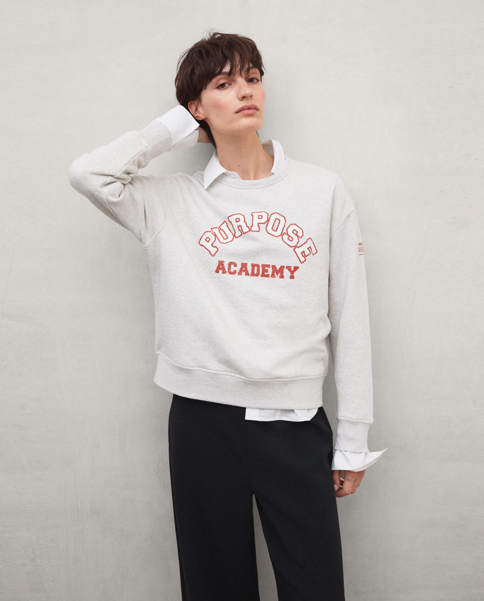 Sudadera de mujer de algodón reciclado purpose - Ecoalf - Gris claro Gris claro-4