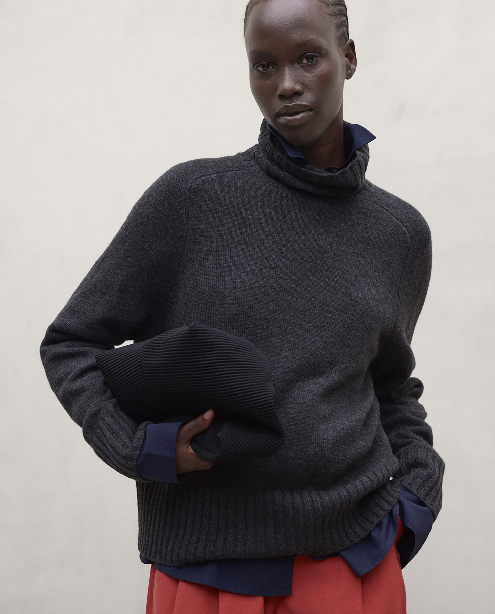 Imagen 2 de Jersey de mujer con cuello alto. - Ecoalf - Gris Gris