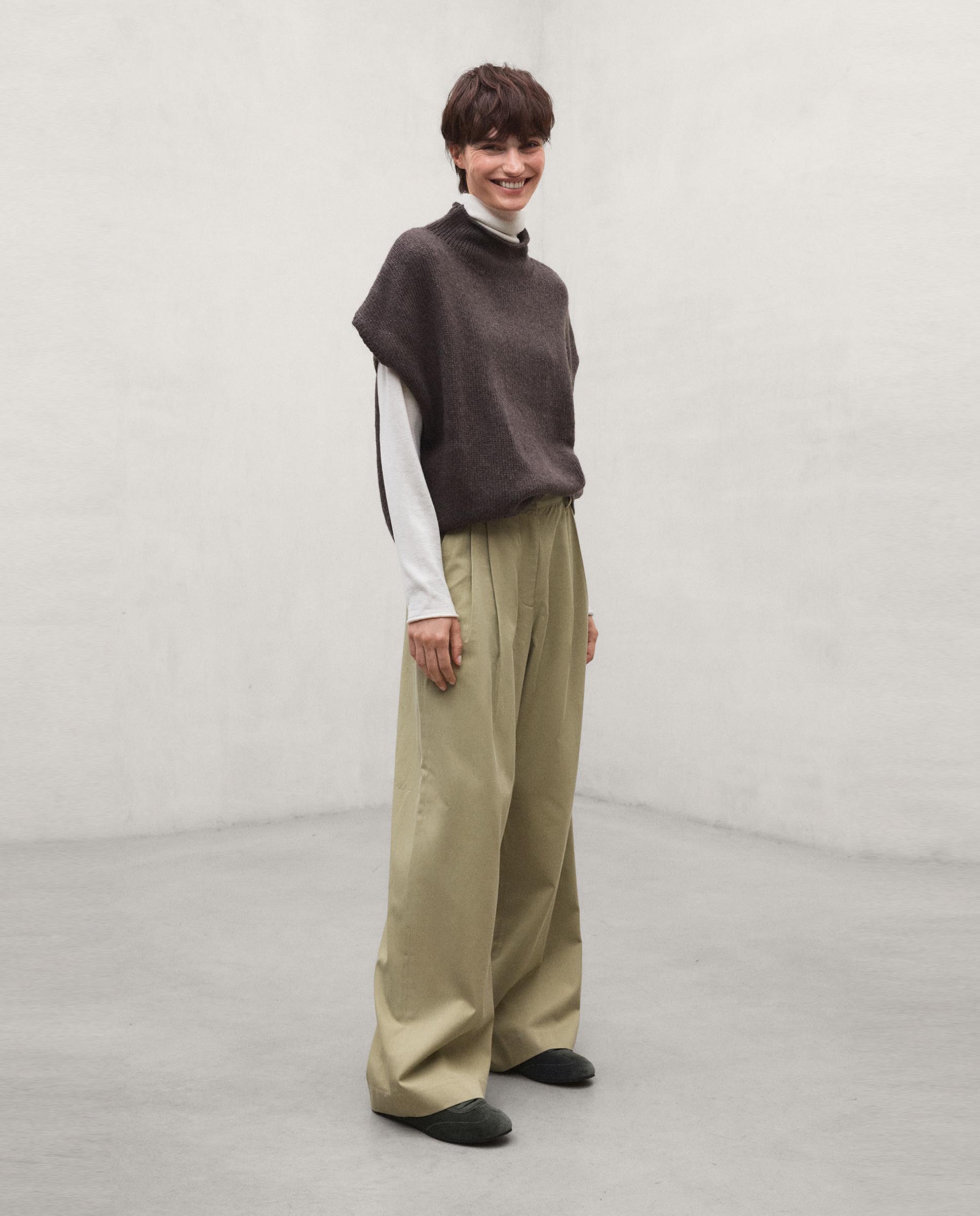 Jersey de mujer de lana de manga corta castelly - Ecoalf - Choco Choco-2