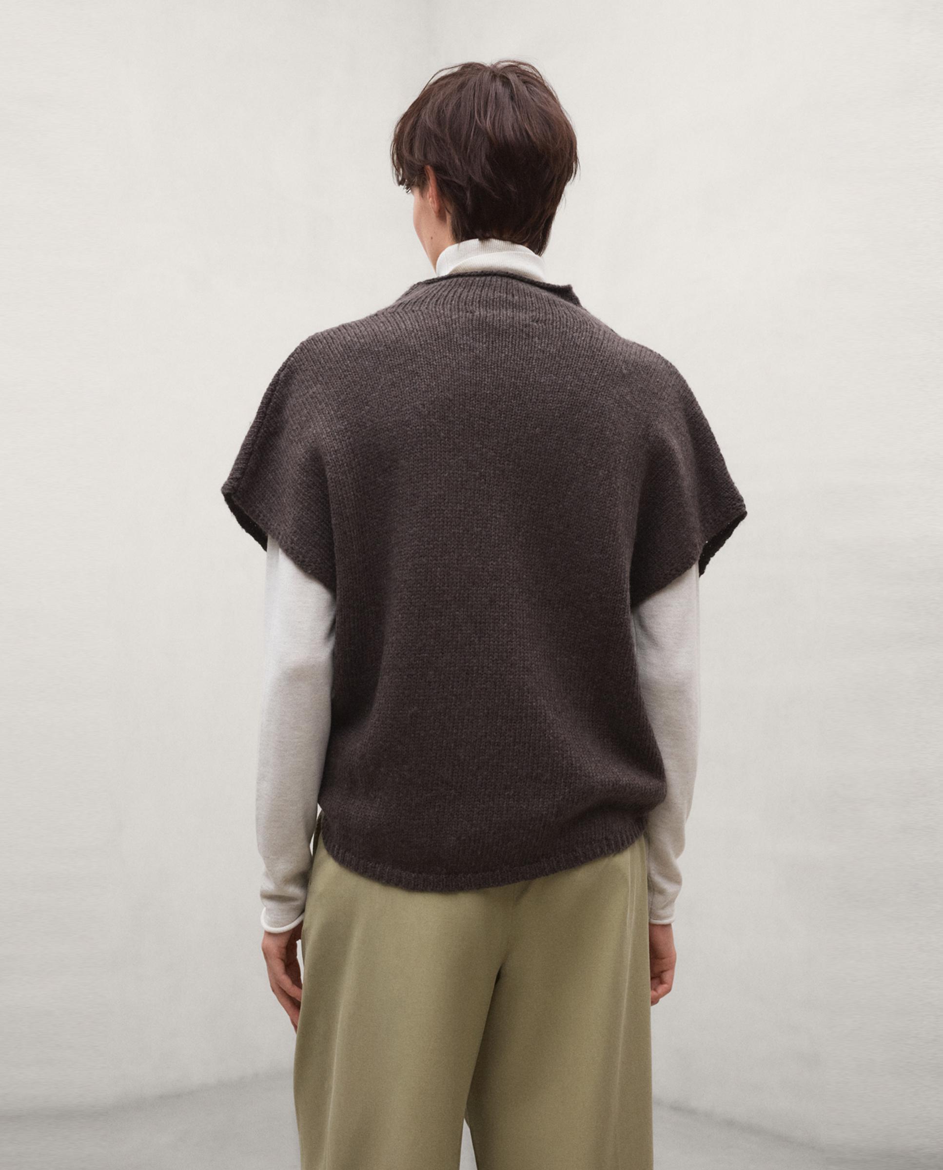 Jersey de mujer de lana de manga corta castelly - Ecoalf - Choco Choco-3