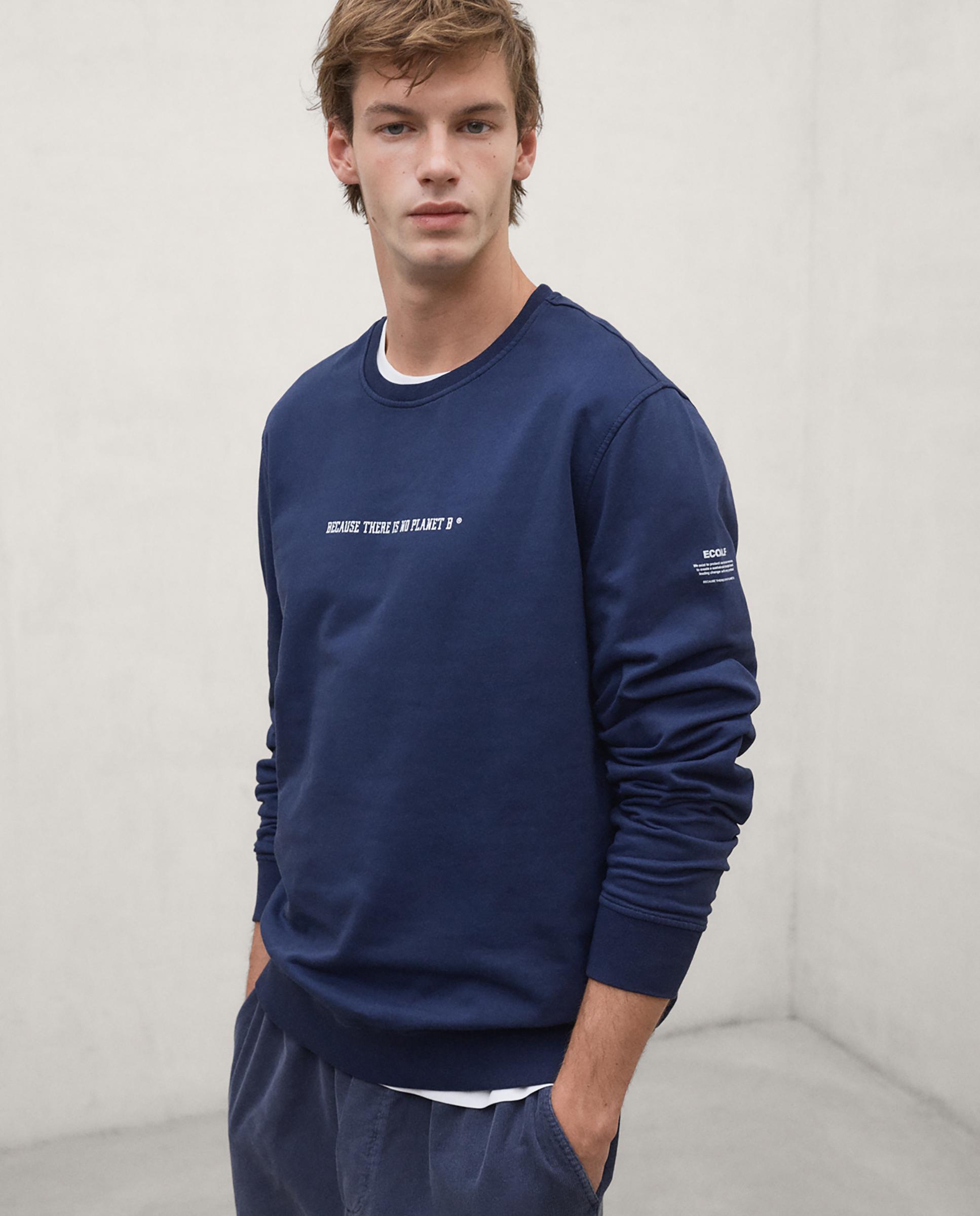 Imagen 0 de Sudadera de hombre disa de corte regular en 50% algodón reciclado Azul marino