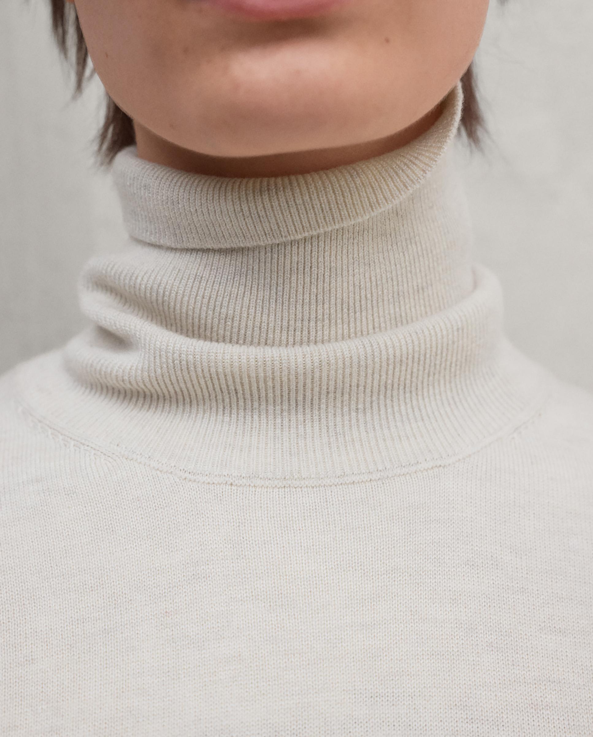 Jersey de mujer de lana con cuello vuelto faya - Ecoalf - Natural Natural-4