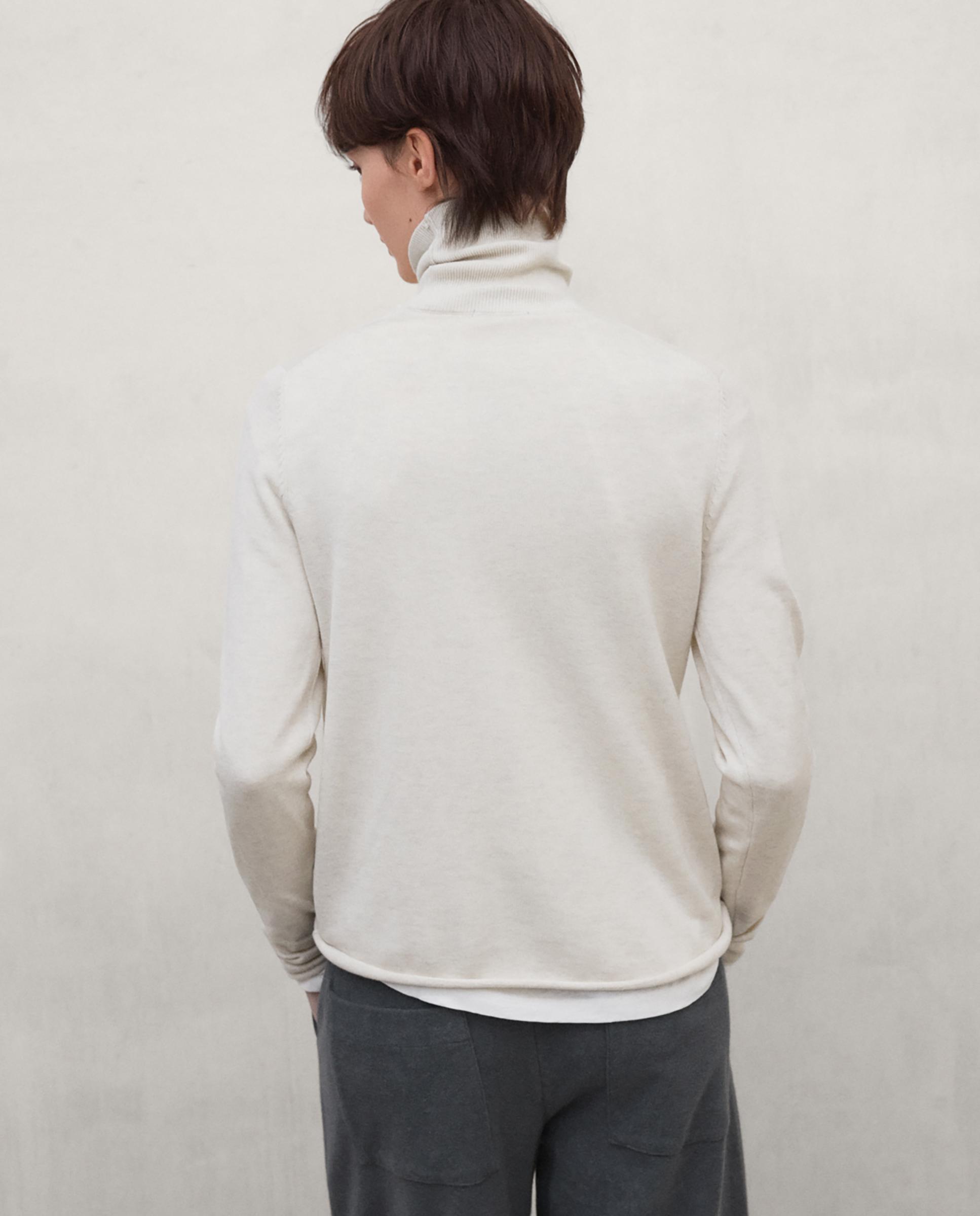 Jersey de mujer de lana con cuello vuelto faya - Ecoalf - Natural Natural-5