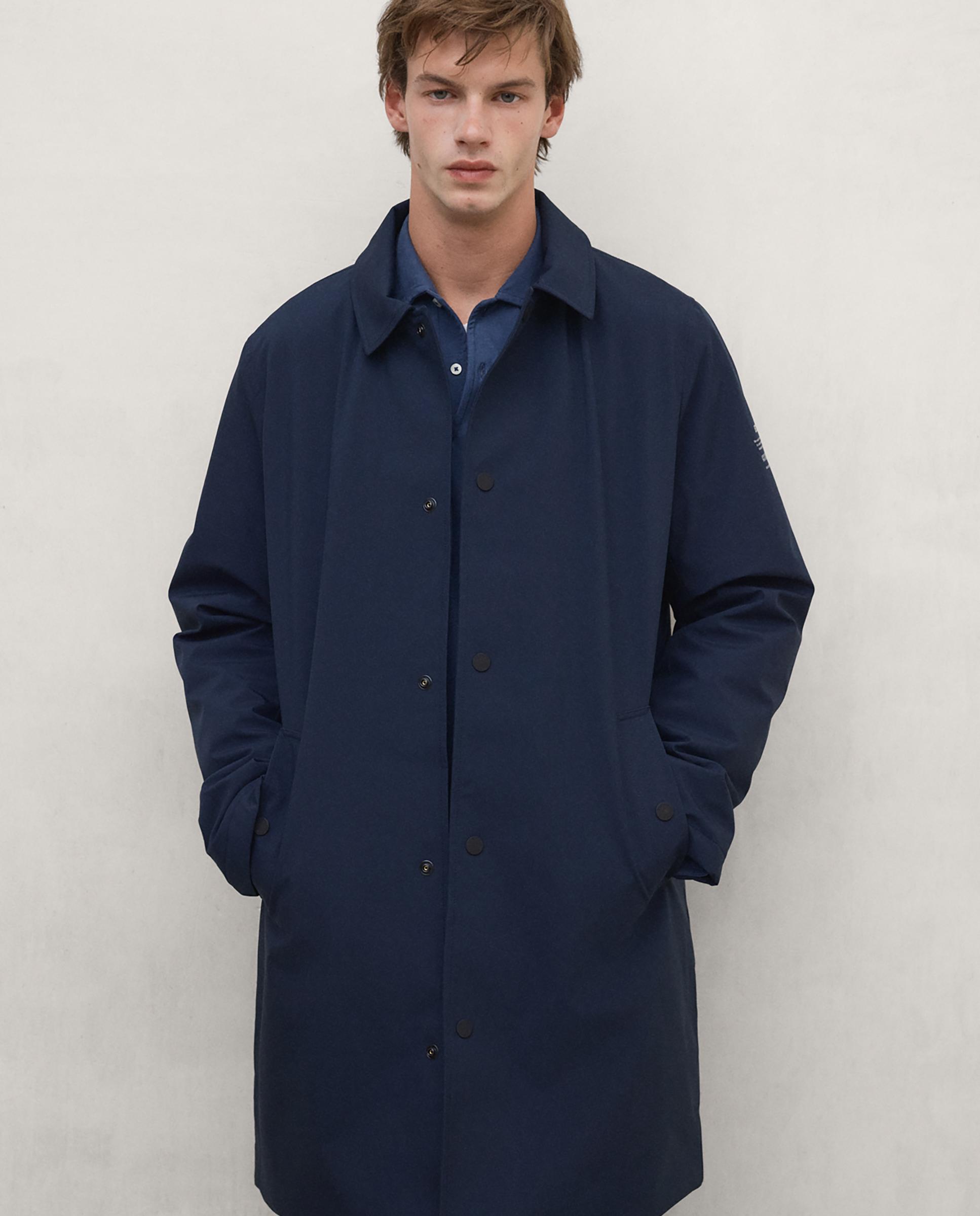 Chubasquero de hombre garona impermeable con cuello camisero - Ecoalf - Azul marino Azul marino-3