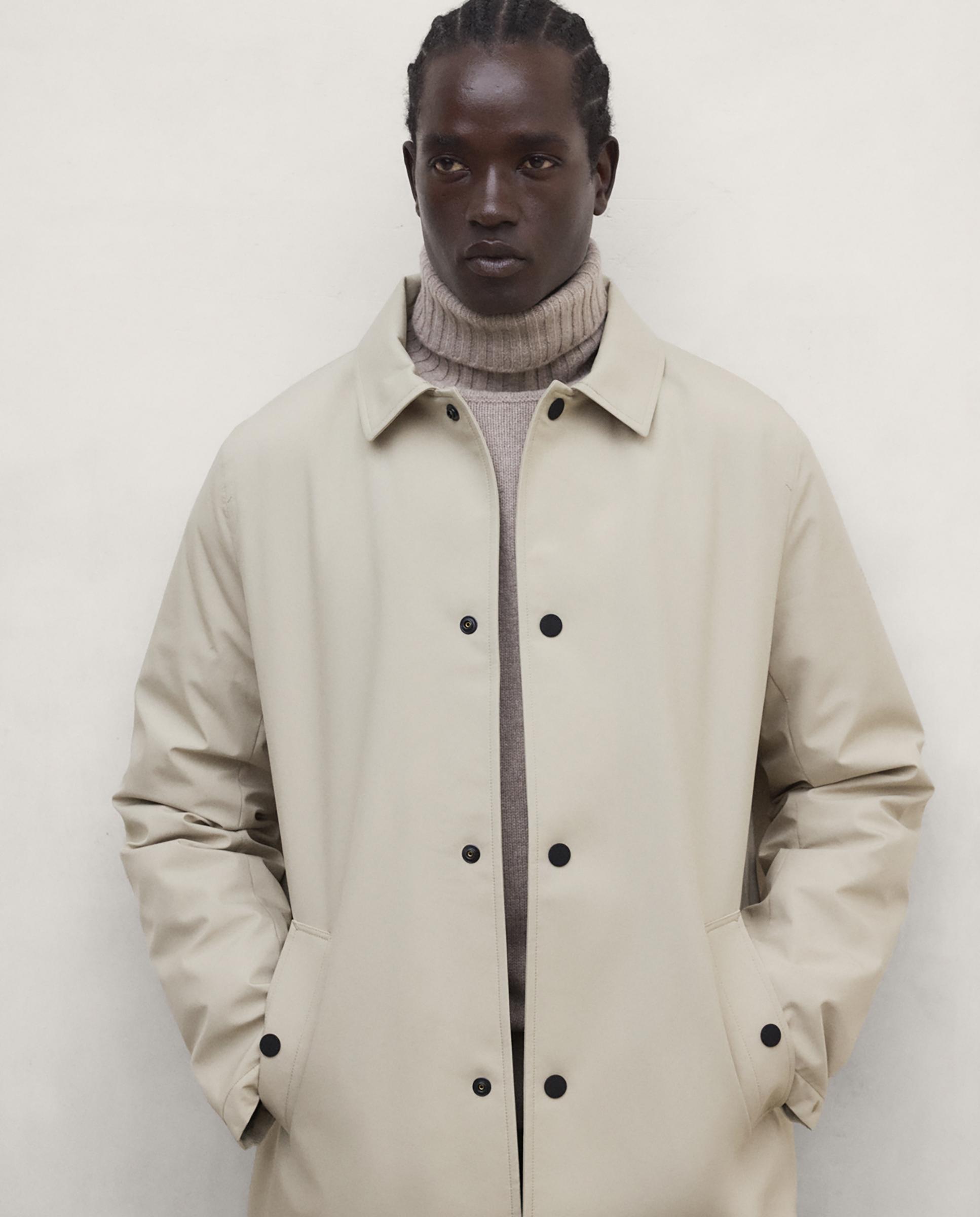 Chubasquero de hombre garona impermeable con cuello camisero - Ecoalf - Beige Beige-3