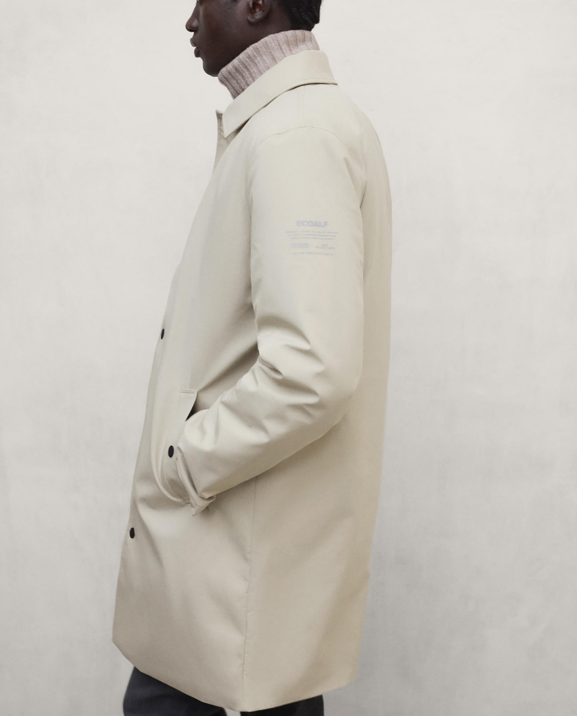 Chubasquero de hombre garona impermeable con cuello camisero - Ecoalf - Beige Beige-5