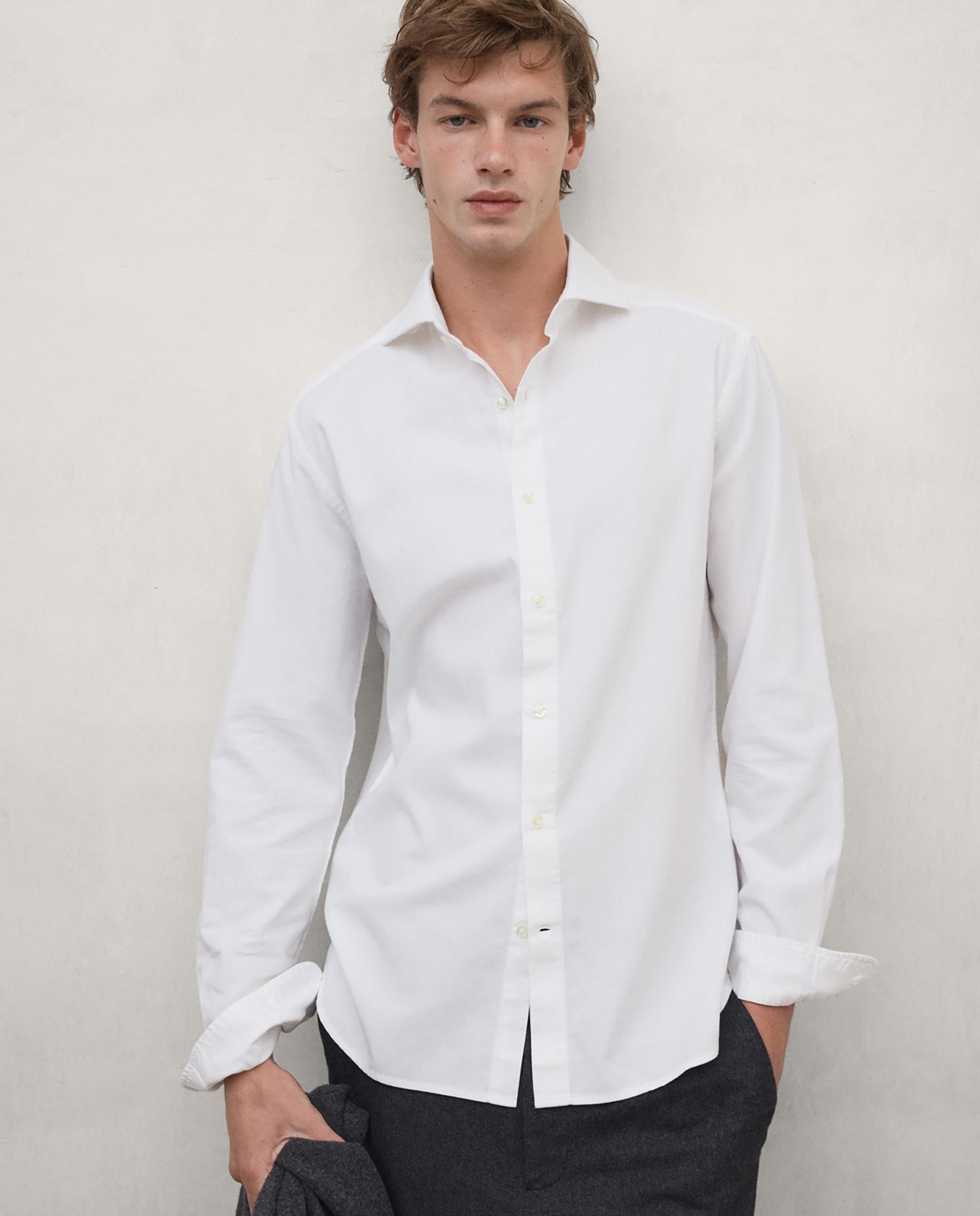 Camisa de hombre gerard con cuello italiano - Ecoalf - Blanco Blanco-1