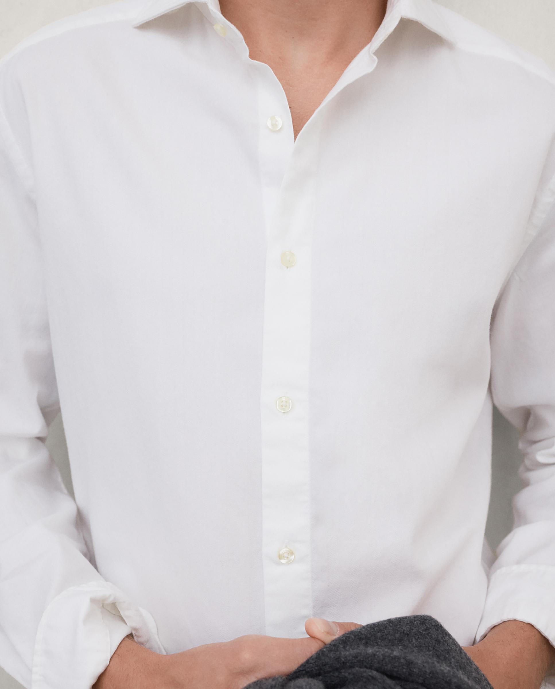 Camisa de hombre gerard con cuello italiano - Ecoalf - Blanco Blanco-3