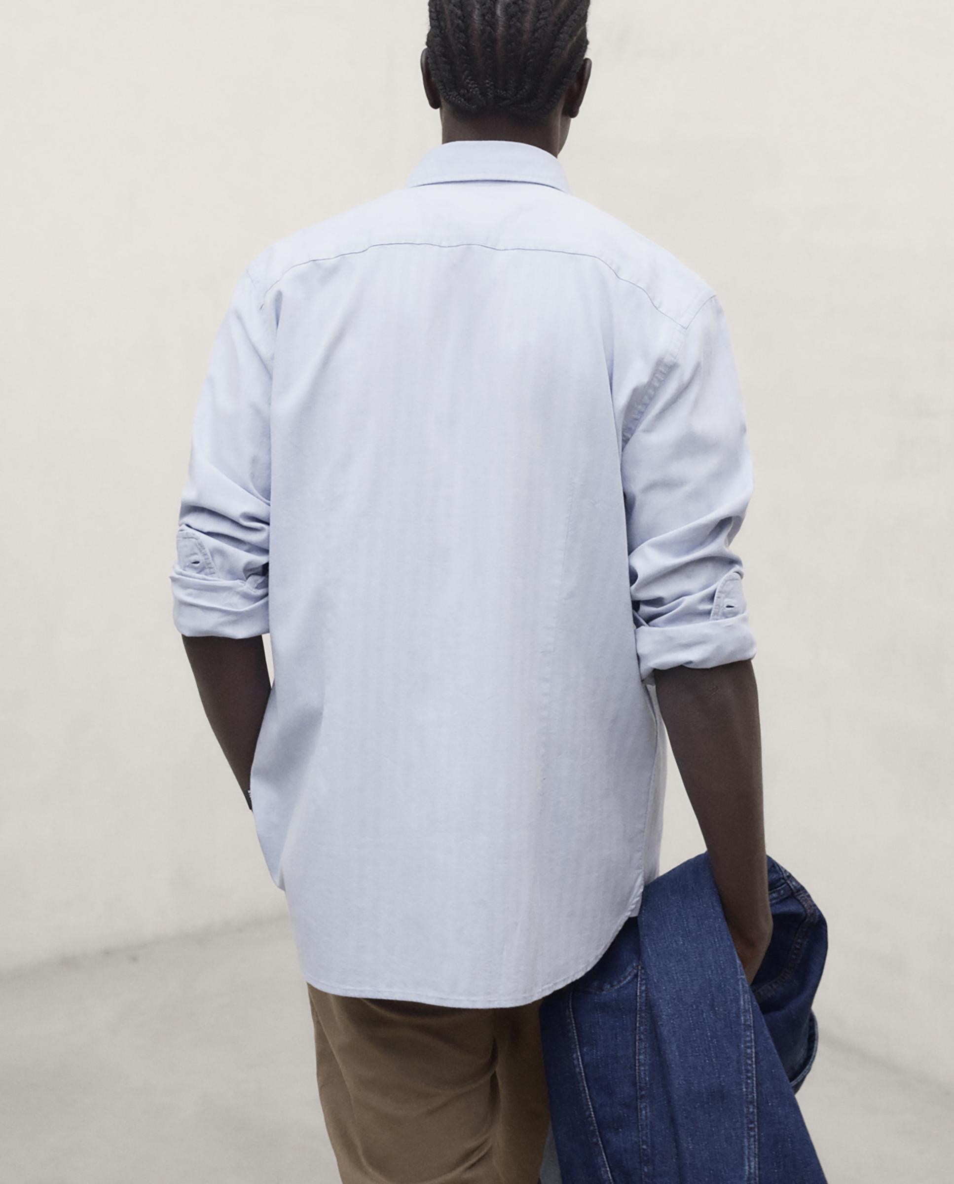 Camisa de hombre gerard con cuello italiano - Ecoalf - Azul Azul-2