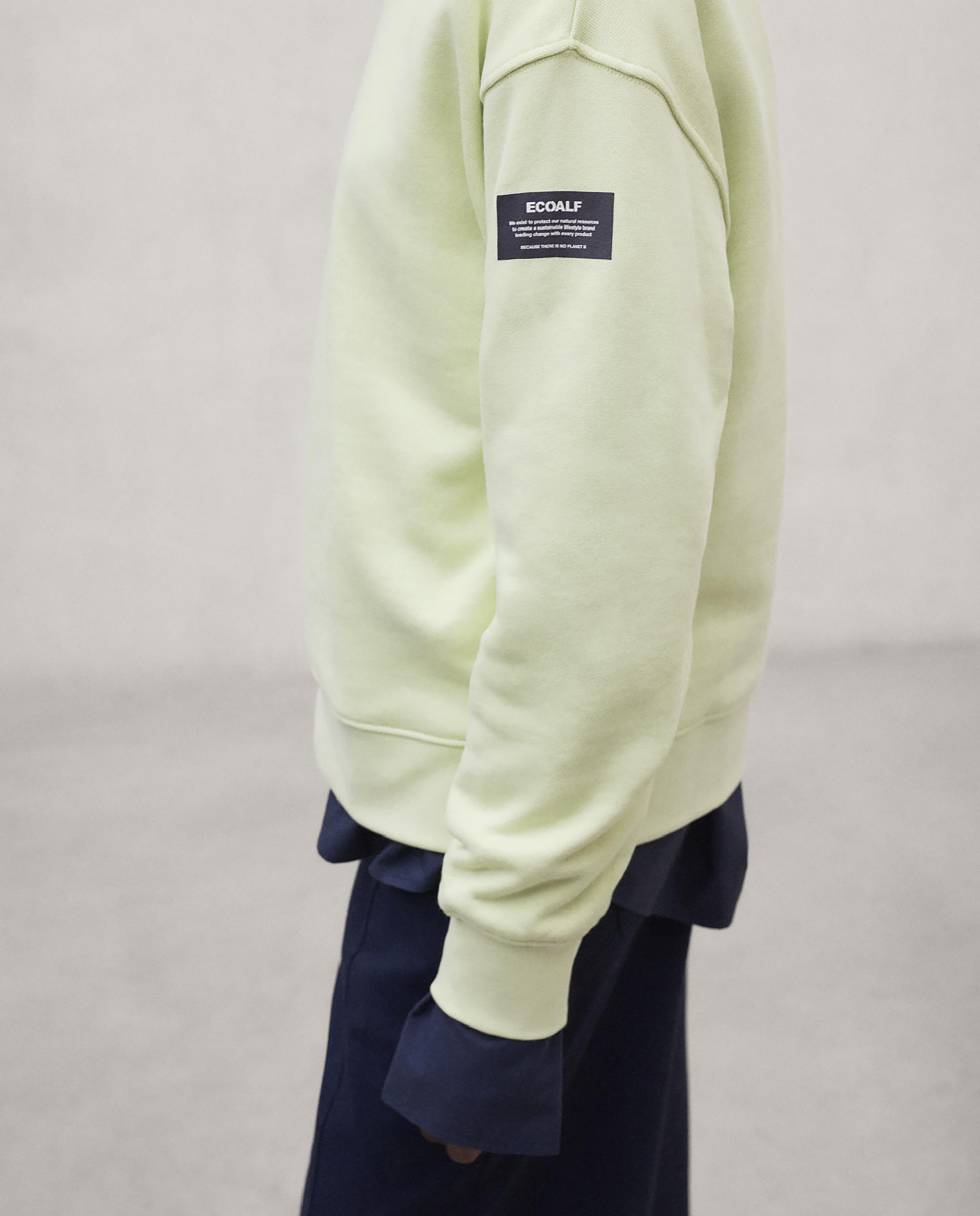 Sudadera de mujer con corte holgado y cuello redondo - Ecoalf - Azul índigo Limón-3