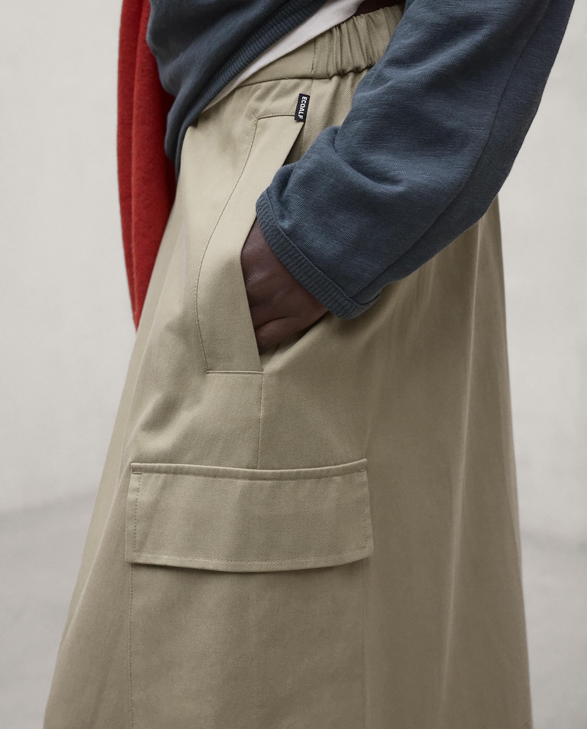 Falda midi de algodón técnico con bolsillos cargo kano - Ecoalf - Camel Camel-4