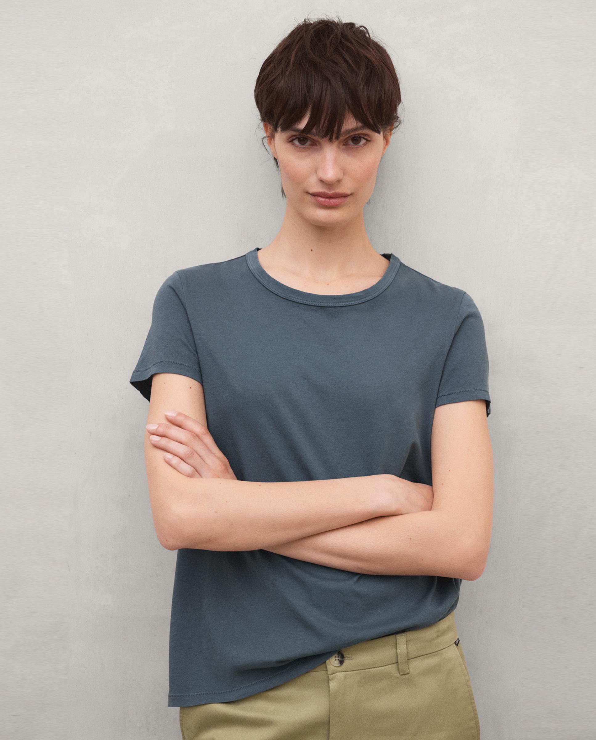 Imagen 1 de Camiseta de mujer con corte regular y cuello redondo - Ecoalf - Gris cuarzo metalizado Gris cuarzo metalizado
