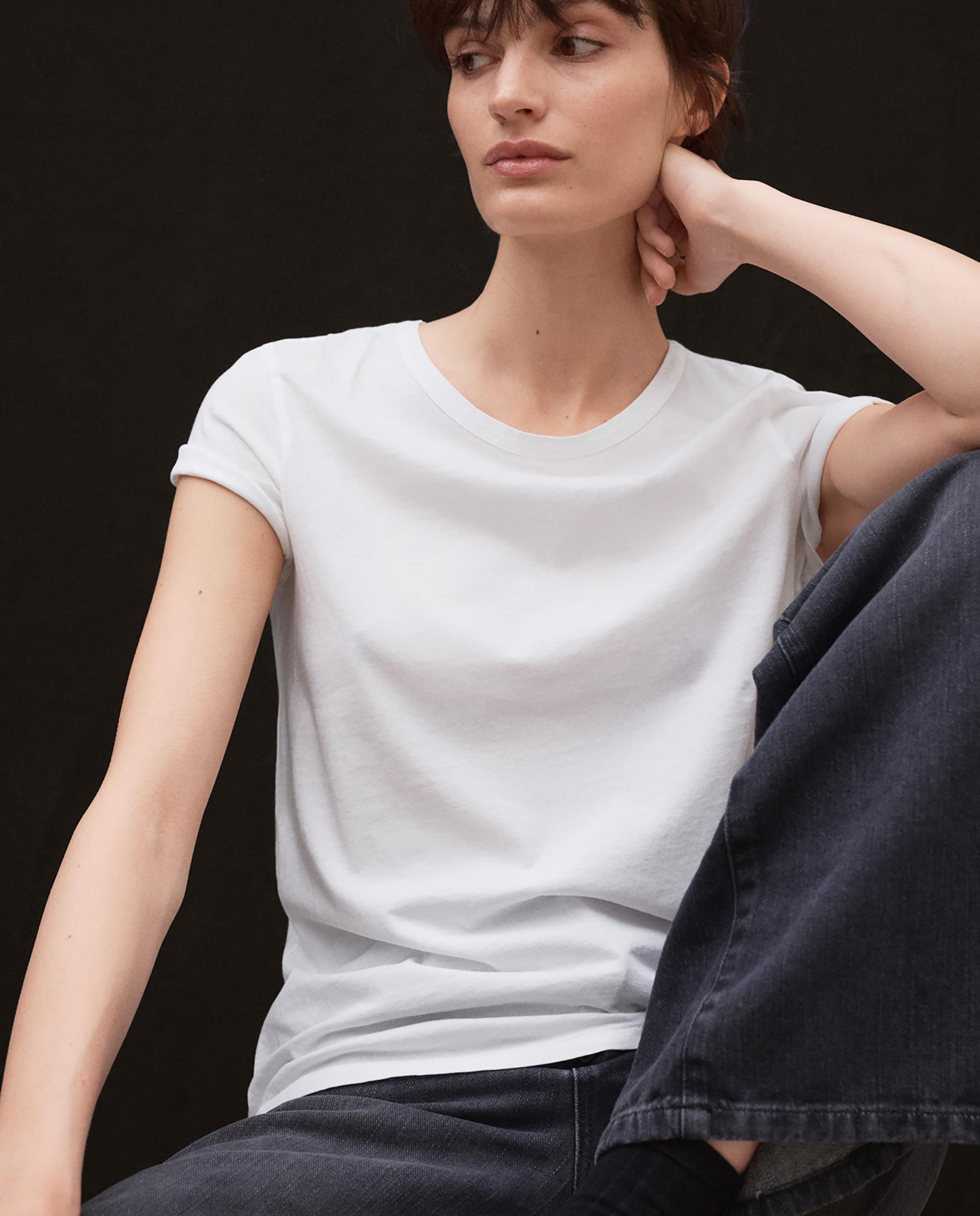 Camiseta de mujer con corte regular y cuello redondo - Ecoalf - Blanco Blanco-2