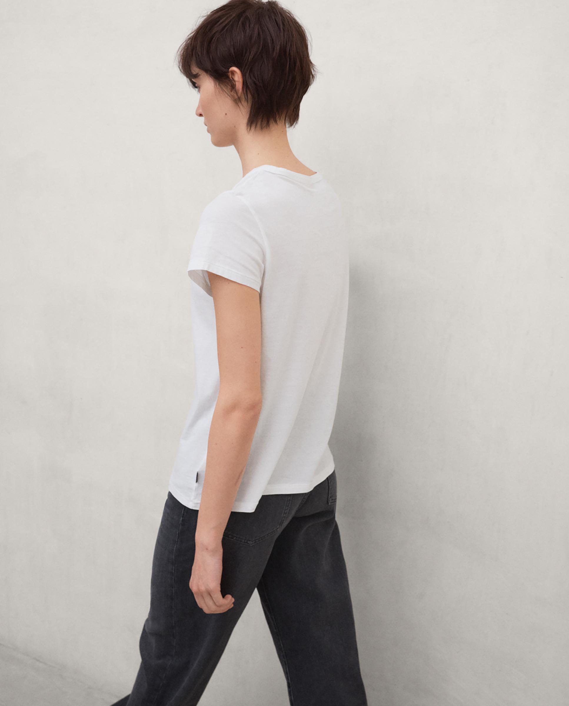 Camiseta de mujer con corte regular y cuello redondo - Ecoalf - Blanco Blanco-3