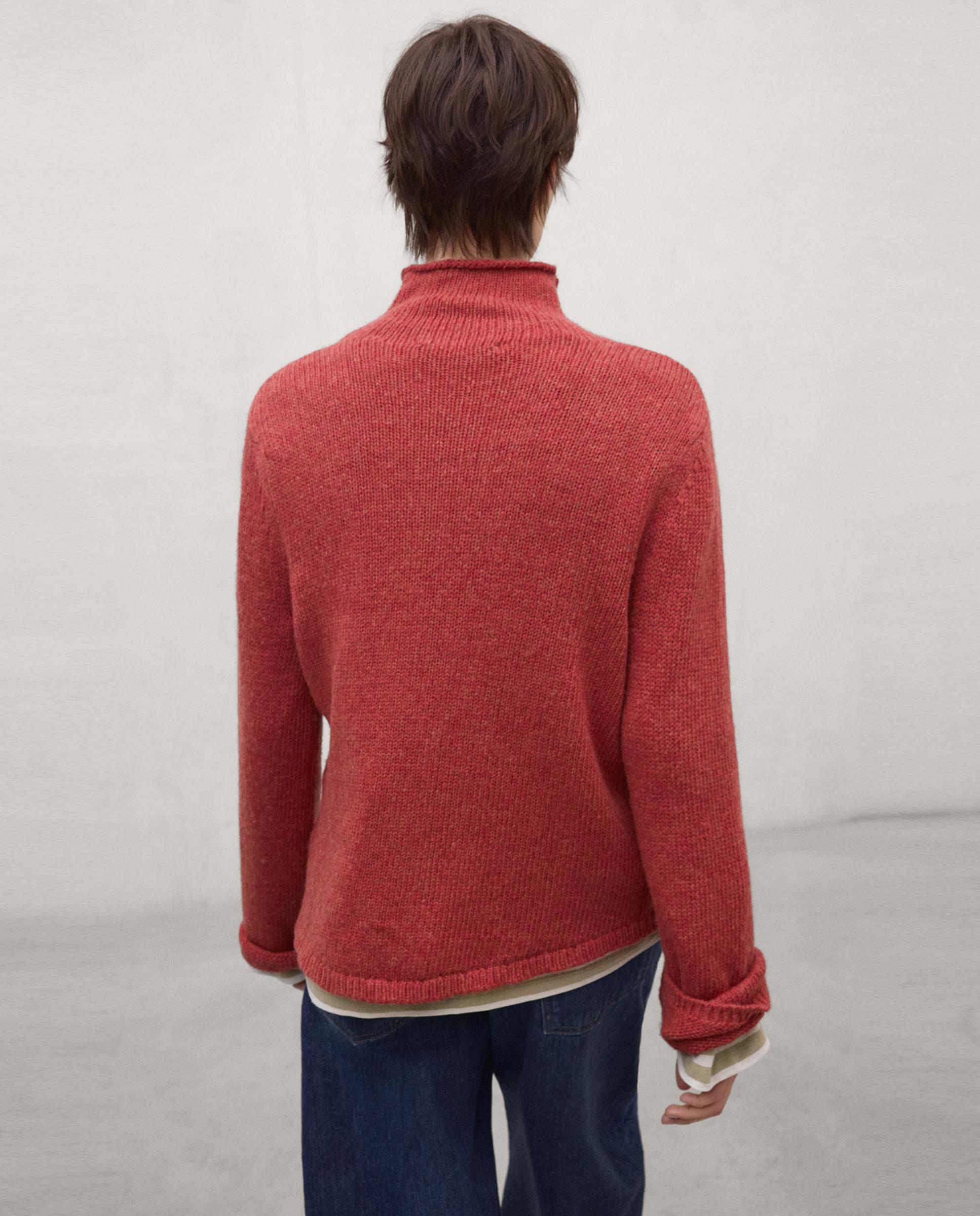 Jersey de mujer de lana reciclada con cuello alto kira - Ecoalf - Naranja volcanico Naranja volcanico-3