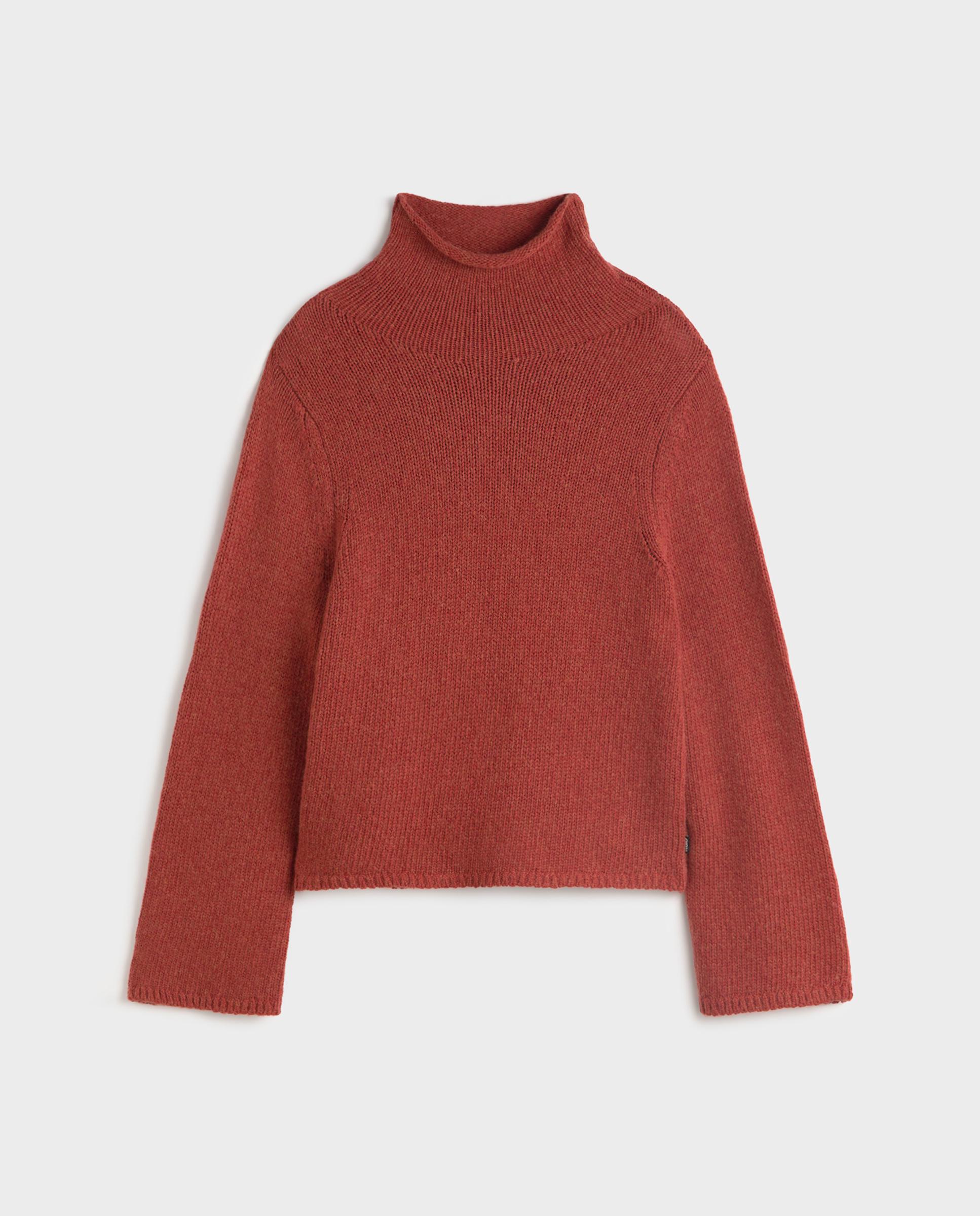 Jersey de mujer de lana reciclada con cuello alto kira - Ecoalf - Naranja volcanico Naranja volcanico-6